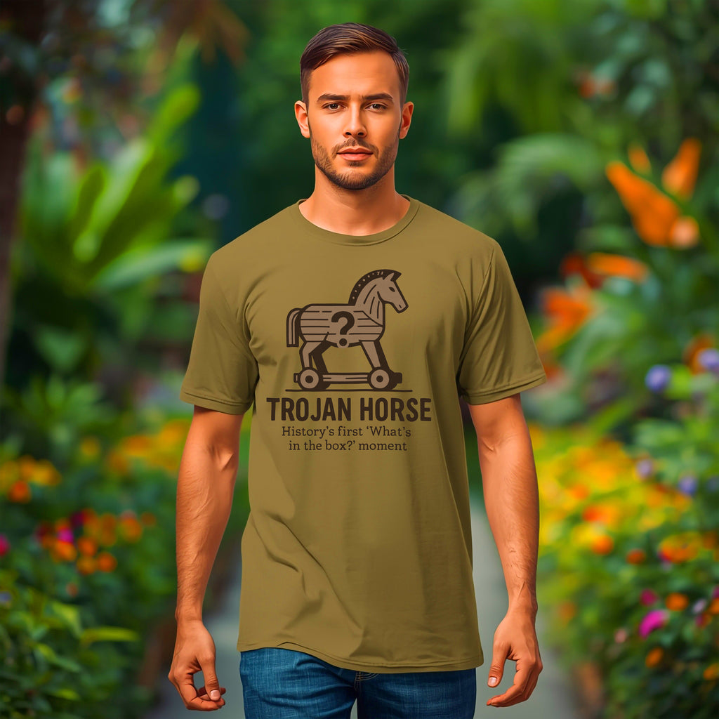 Trojan Horse T-Shirt: History's First "What's in the Box?" Funny Tee