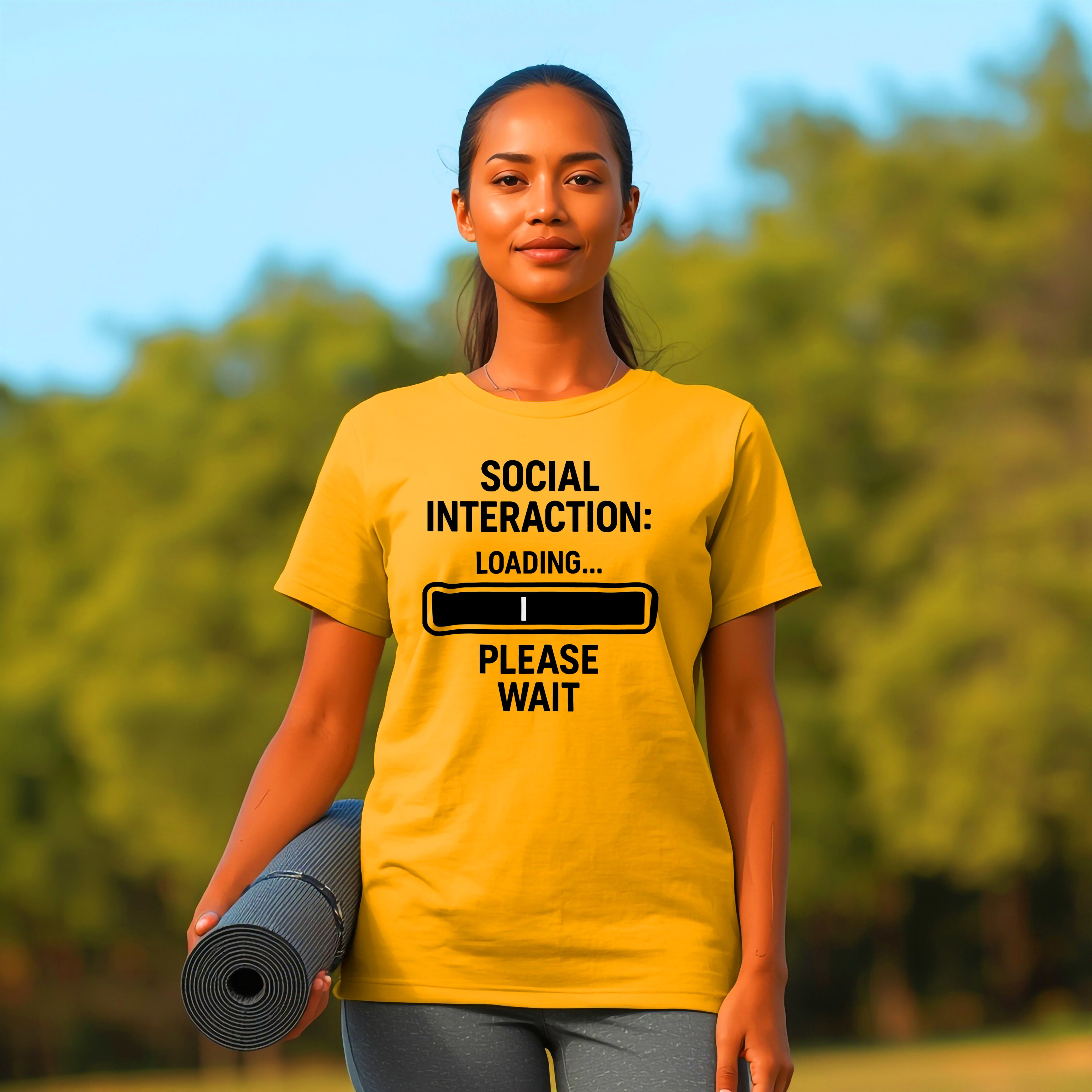 Introvert Loading T-Shirt: "Social Interaction: Loading... Please Wait" Funny Graphic Tee