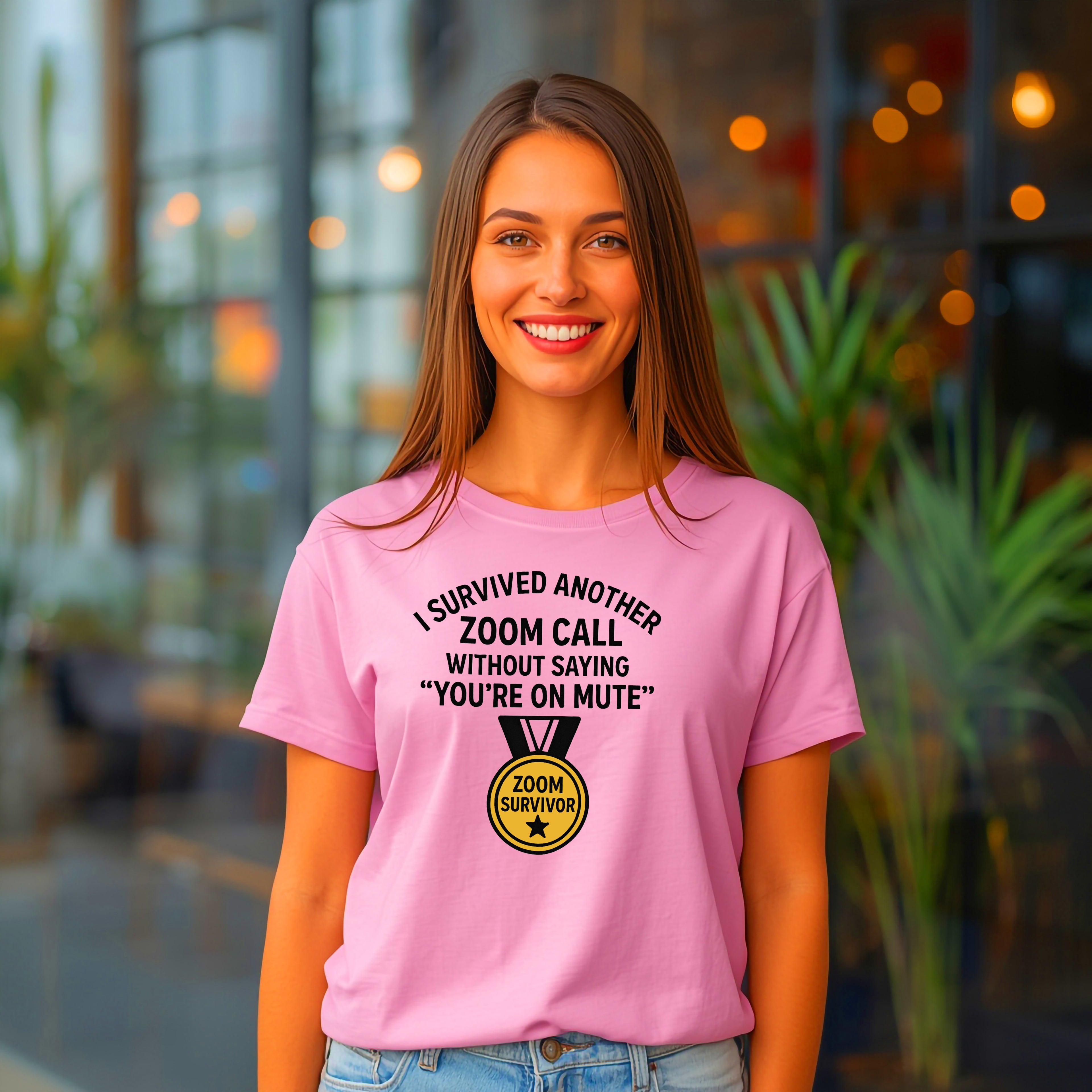 “I Survived Another Zoom Call” Funny Work from Home T-Shirt – “You’re on Mute” Joke Tee for Remote Workers