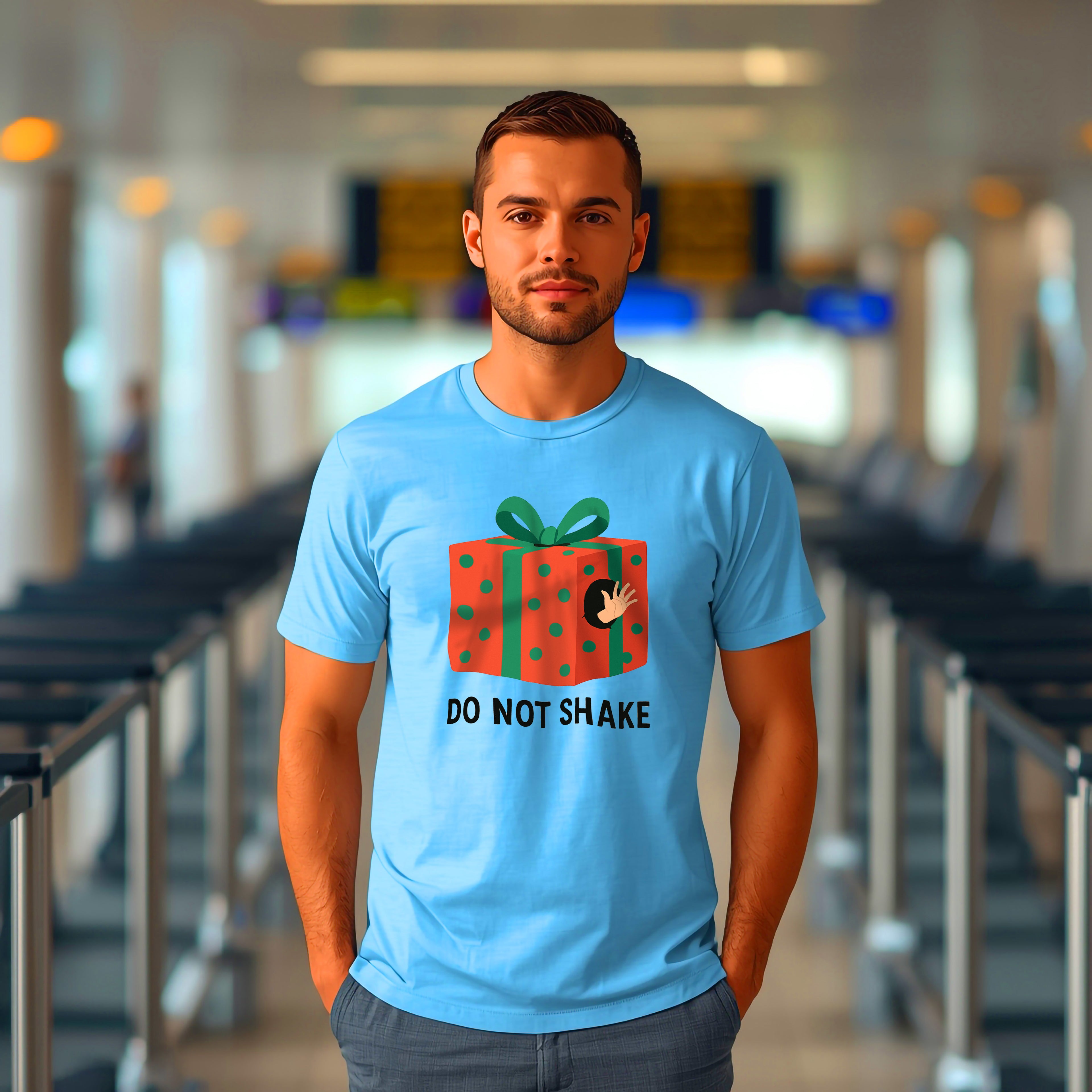 Funny Christmas Gift T-Shirt – “Do Not Shake” Holiday Humor Tee