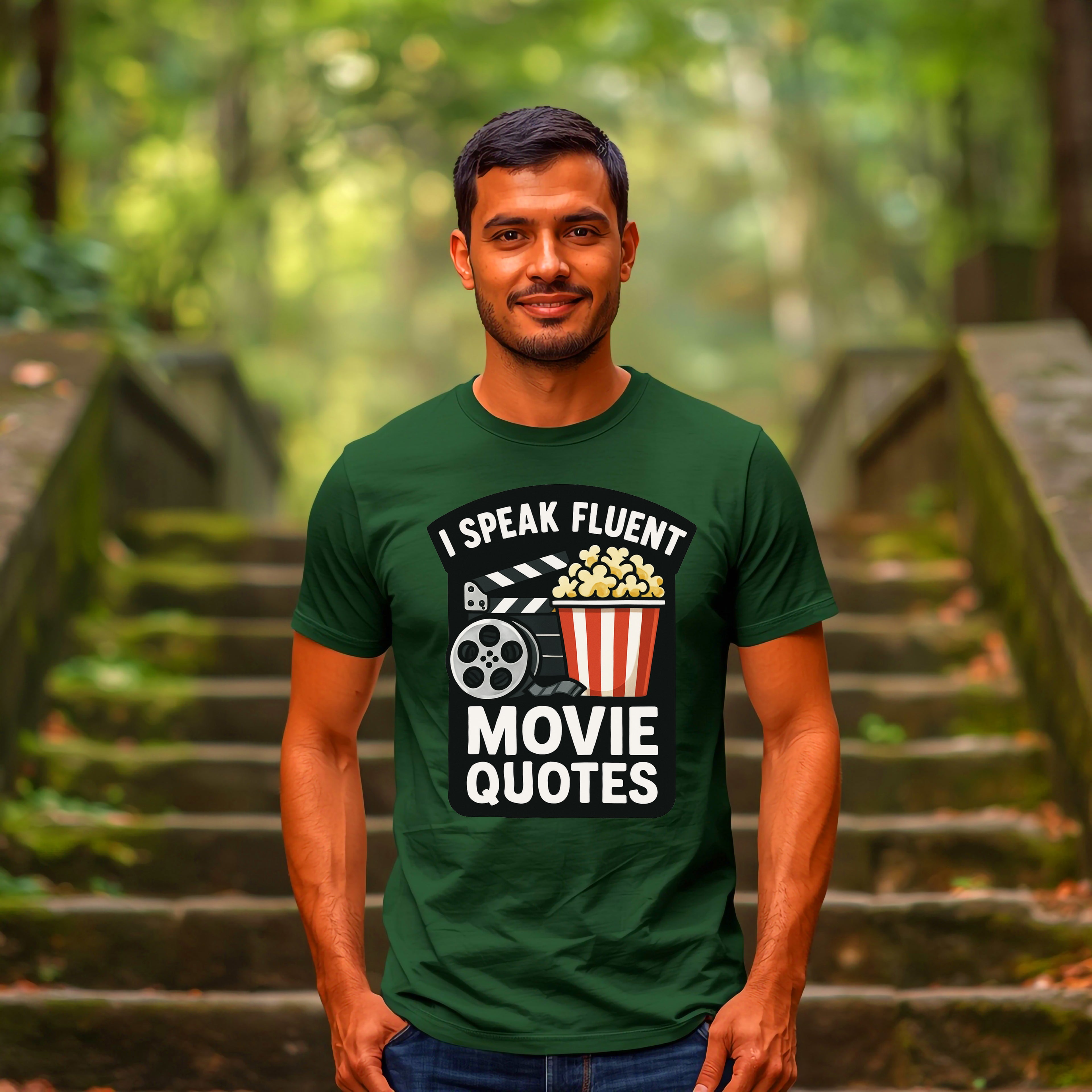 Movie Buff T-Shirt: "I Speak Fluent Movie Quotes" Graphic Tee