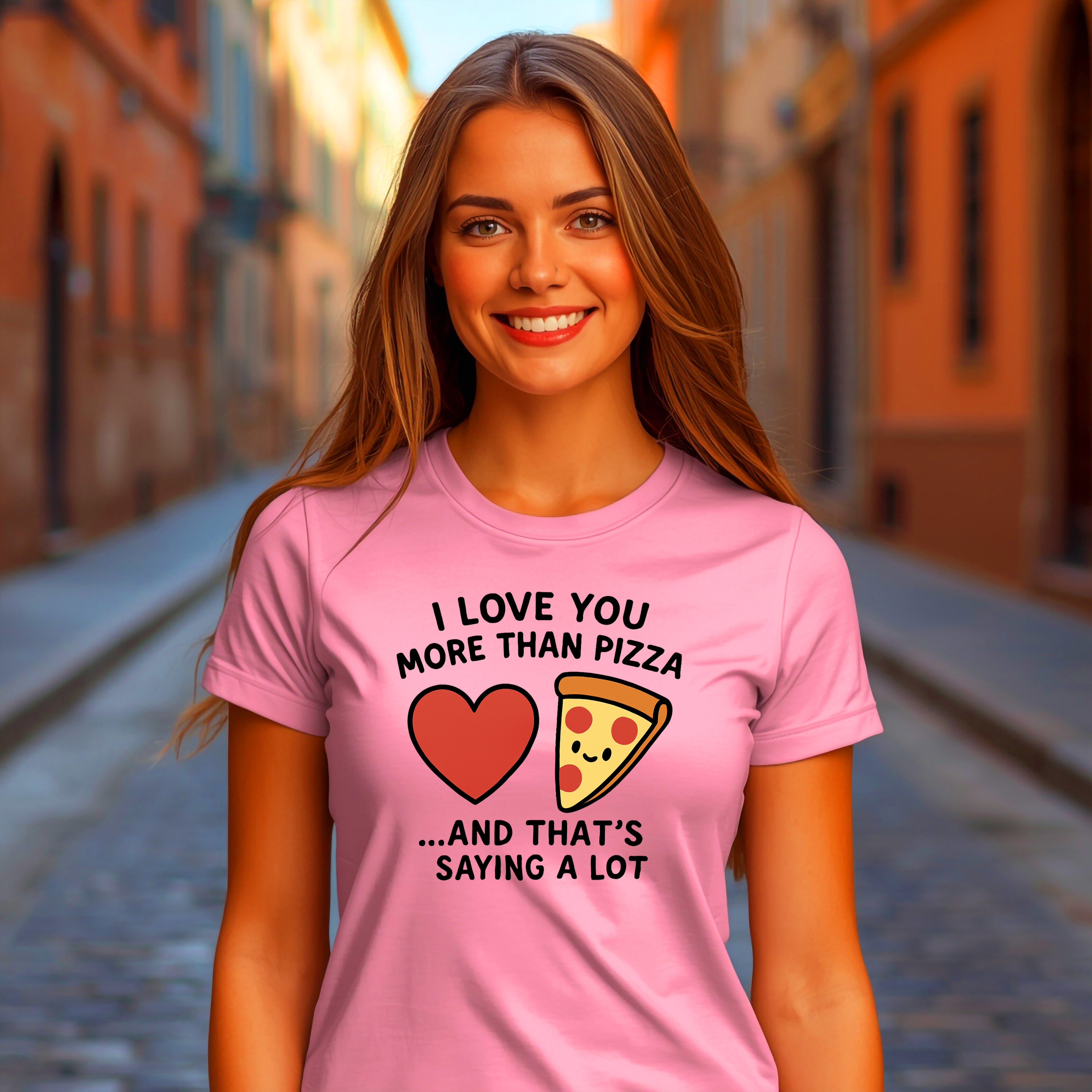 Funny Love T-Shirt: "I Love You More Than Pizza" Valentine's Day Gift Tee