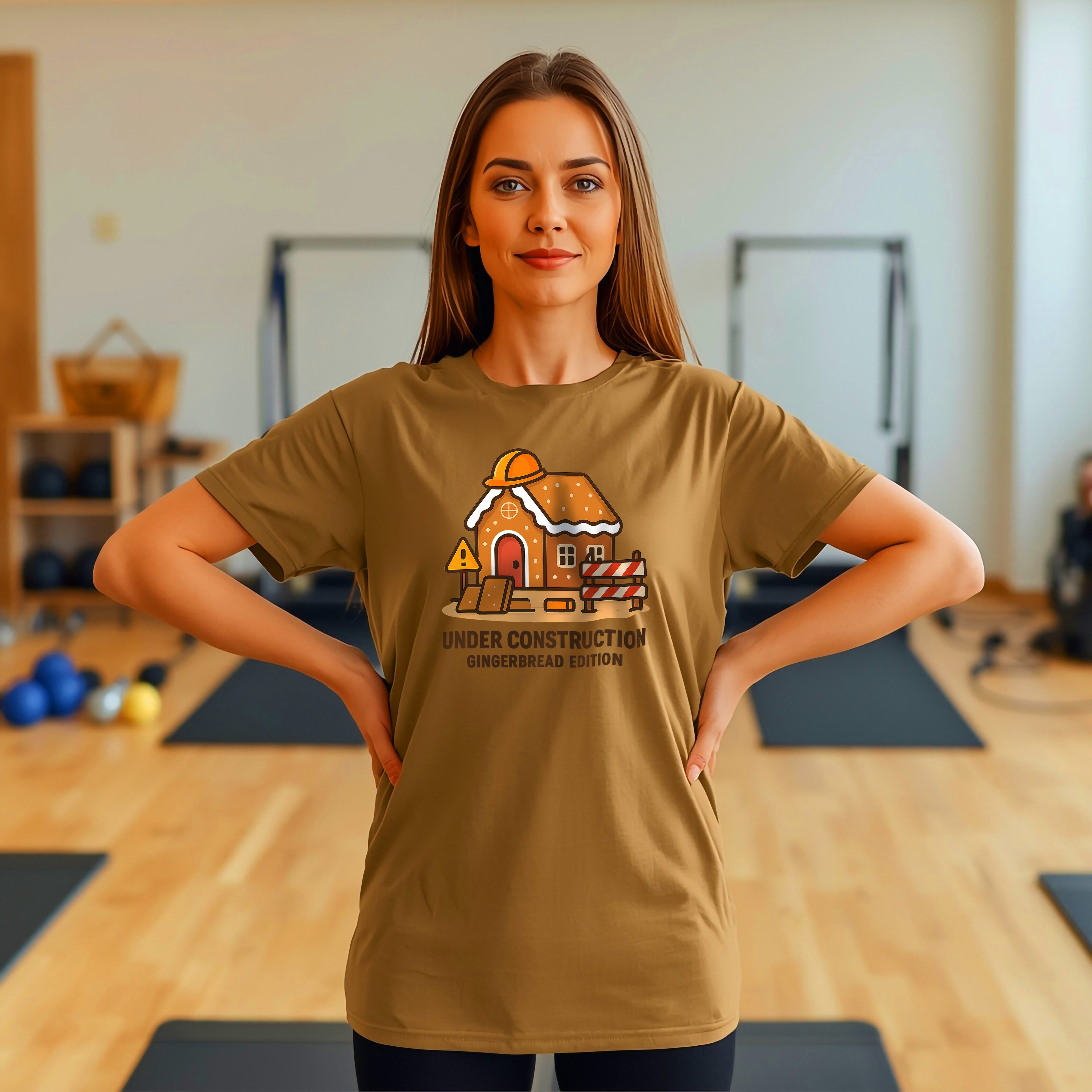 Under Construction T-Shirt | Funny Gingerbread House Graphic Tee | Builder Gift | Gildan 5000