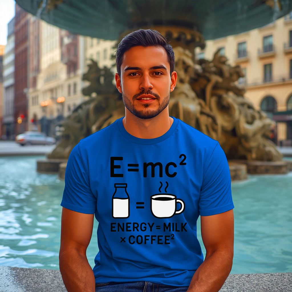 Coffee Science T-Shirt: "Energy = Milk x Coffee²" Funny Graphic Tee