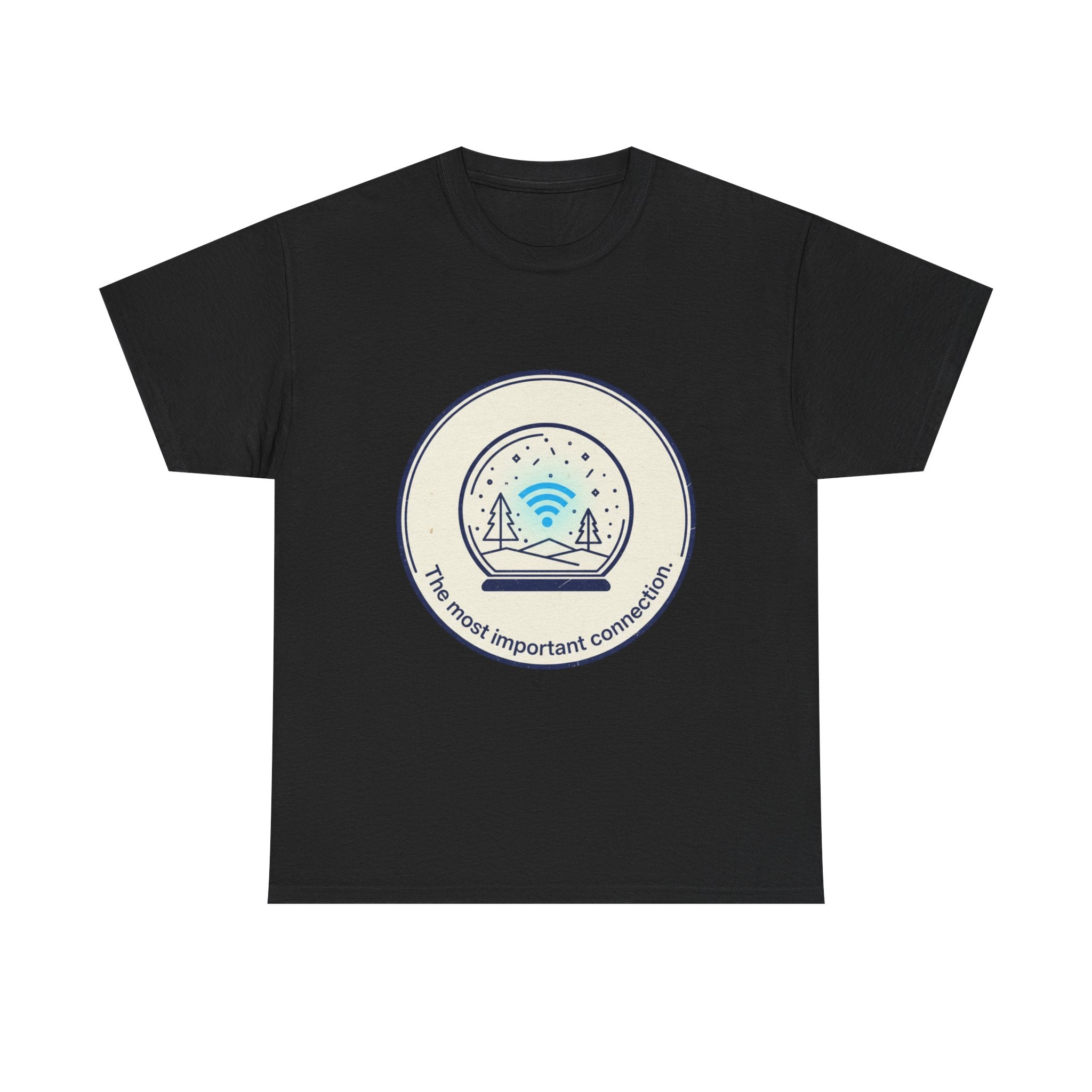 Funny Christmas T-Shirt: "Most Important Connection" WiFi Snow Globe Graphic Tee