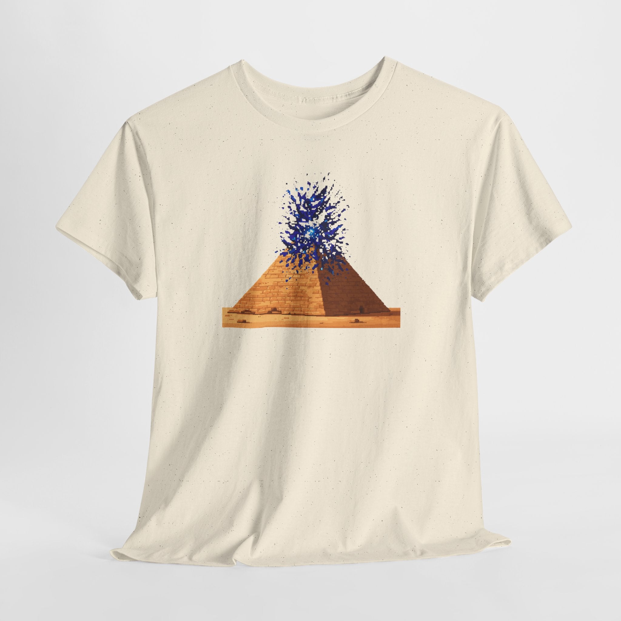Exploding Pyramid T-Shirt | Pixel Art Sci-Fi Egypt Tee | Ancient Alien Graphic Shirt | Retro Gaming Gift | Gildan 5000