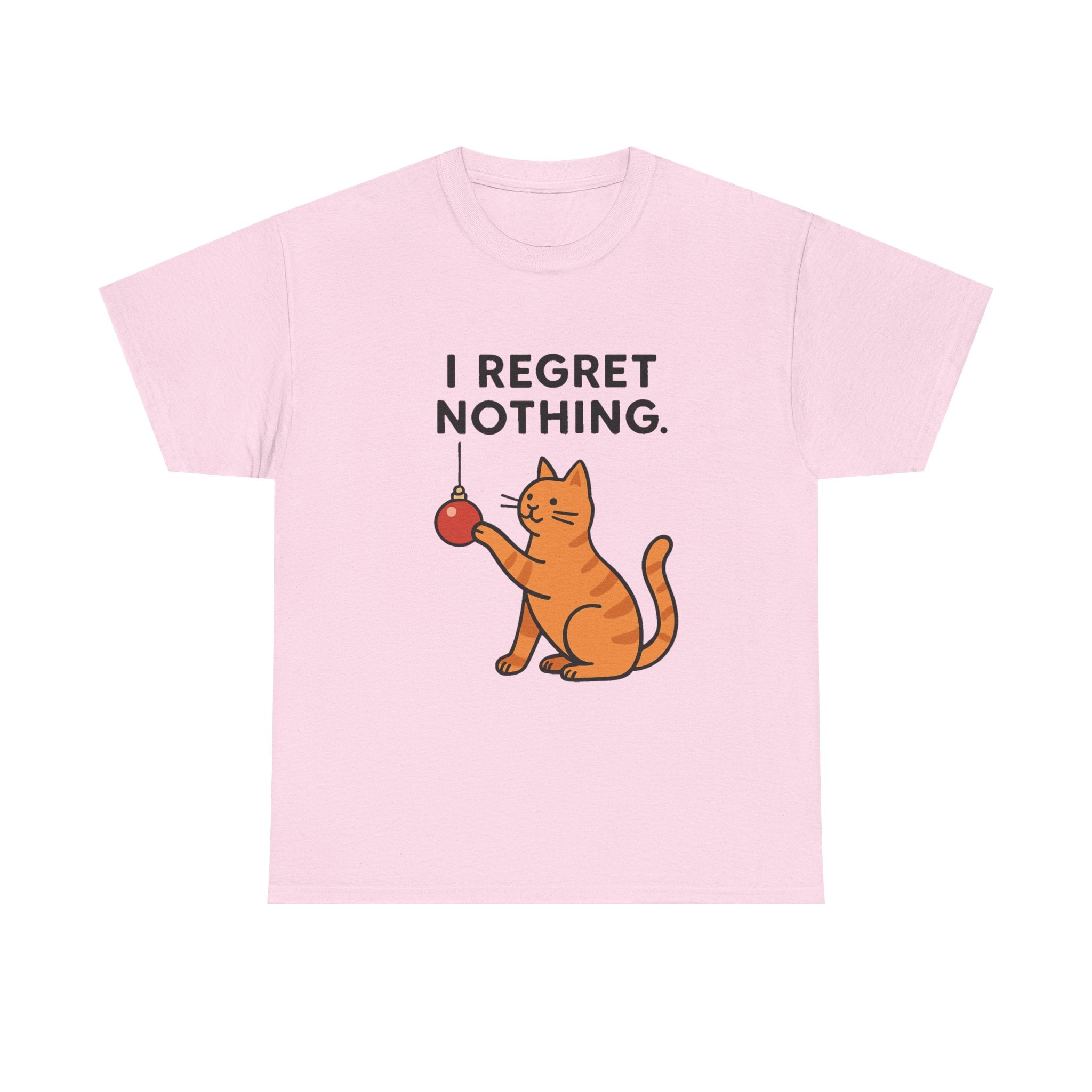 I Regret Nothing Cat T-Shirt | Funny Christmas Cat Lover Gift | Holiday Graphic Tee | Gildan 5000