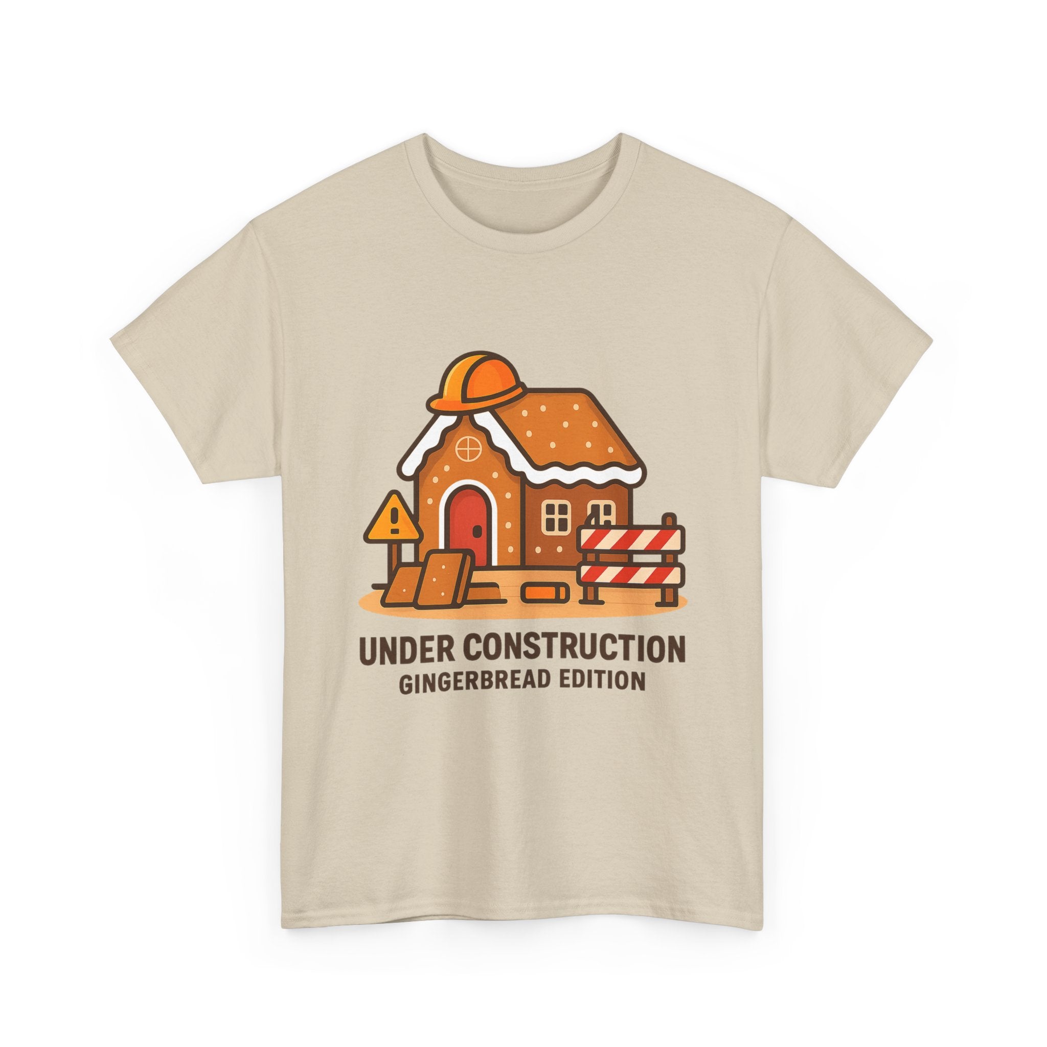 Under Construction T-Shirt | Funny Gingerbread House Graphic Tee | Builder Gift | Gildan 5000
