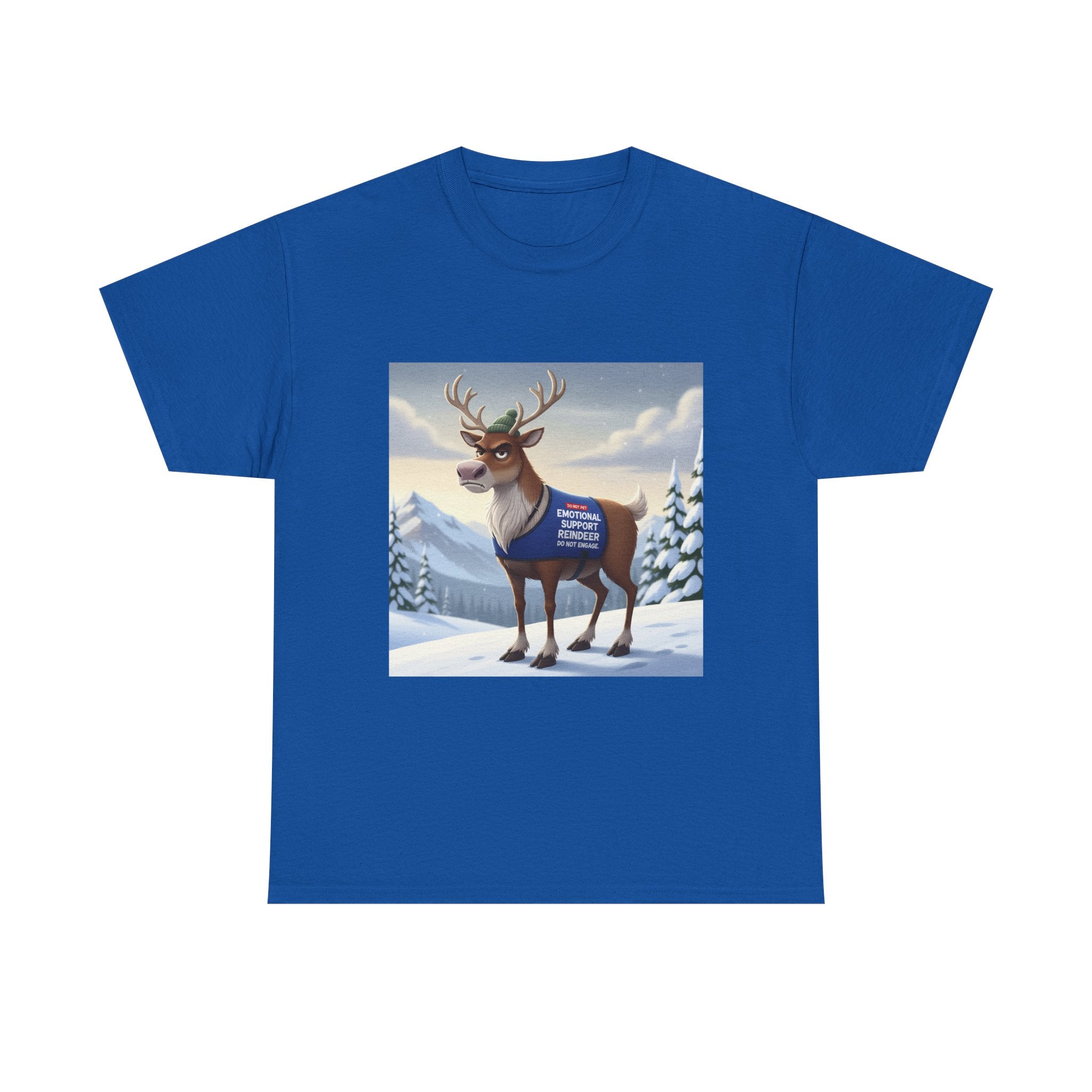 Funny Christmas T-Shirt: "Emotional Support Reindeer" Sarcastic Holiday Tee