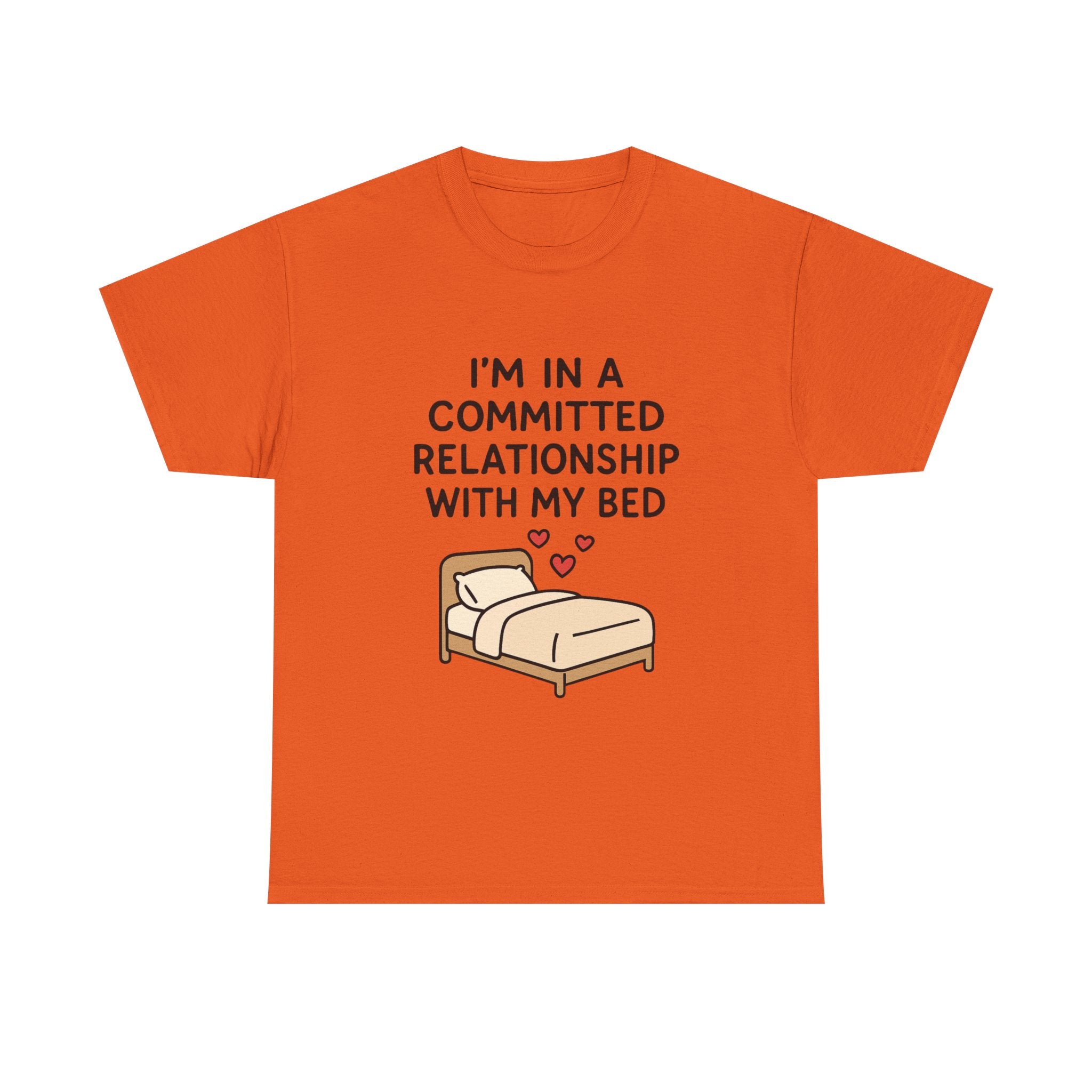Introvert T-Shirt: "Committed Relationship with My Bed" Funny Graphic Tee
