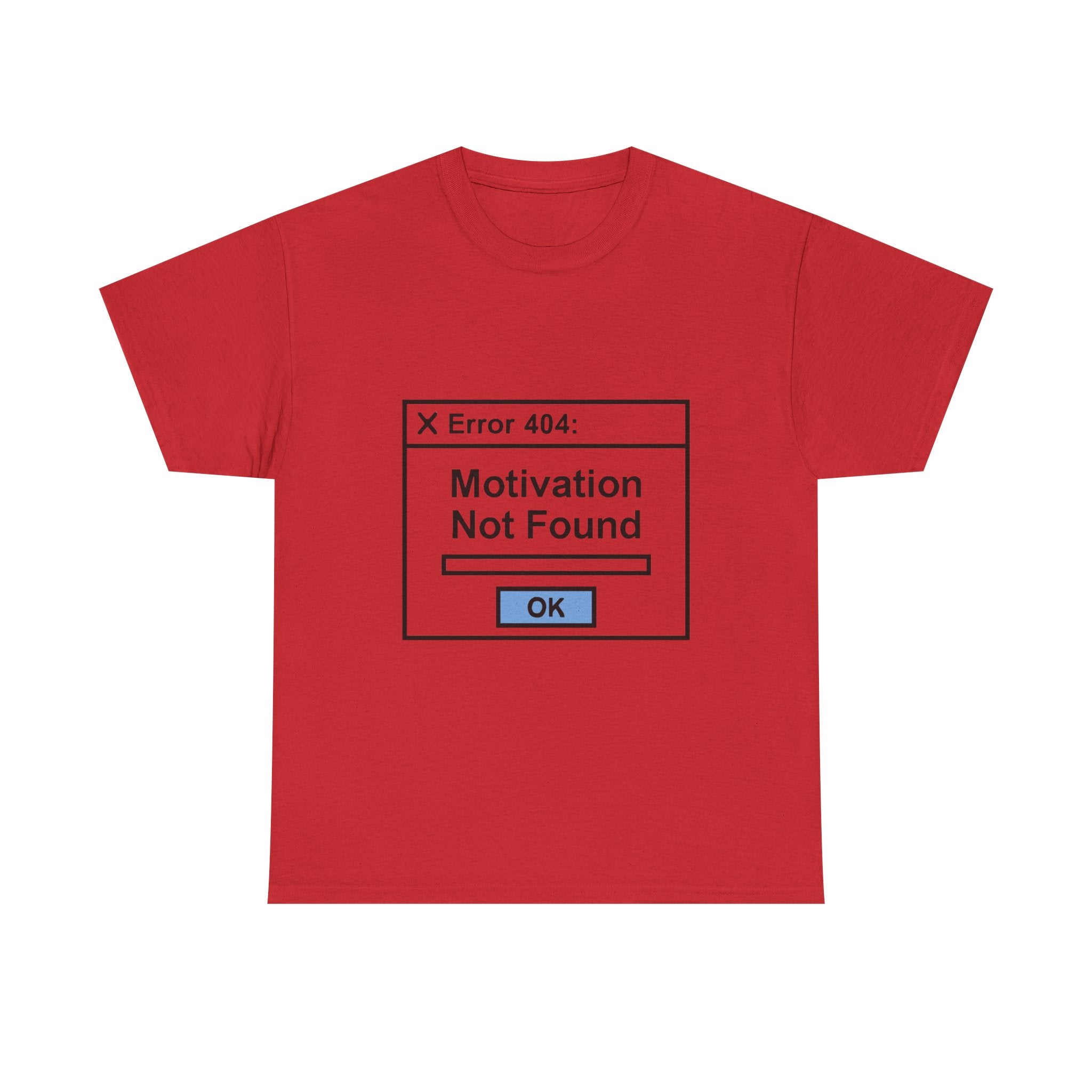 Error 404 T-Shirt: "Motivation Not Found" Funny Tech Graphic Tee