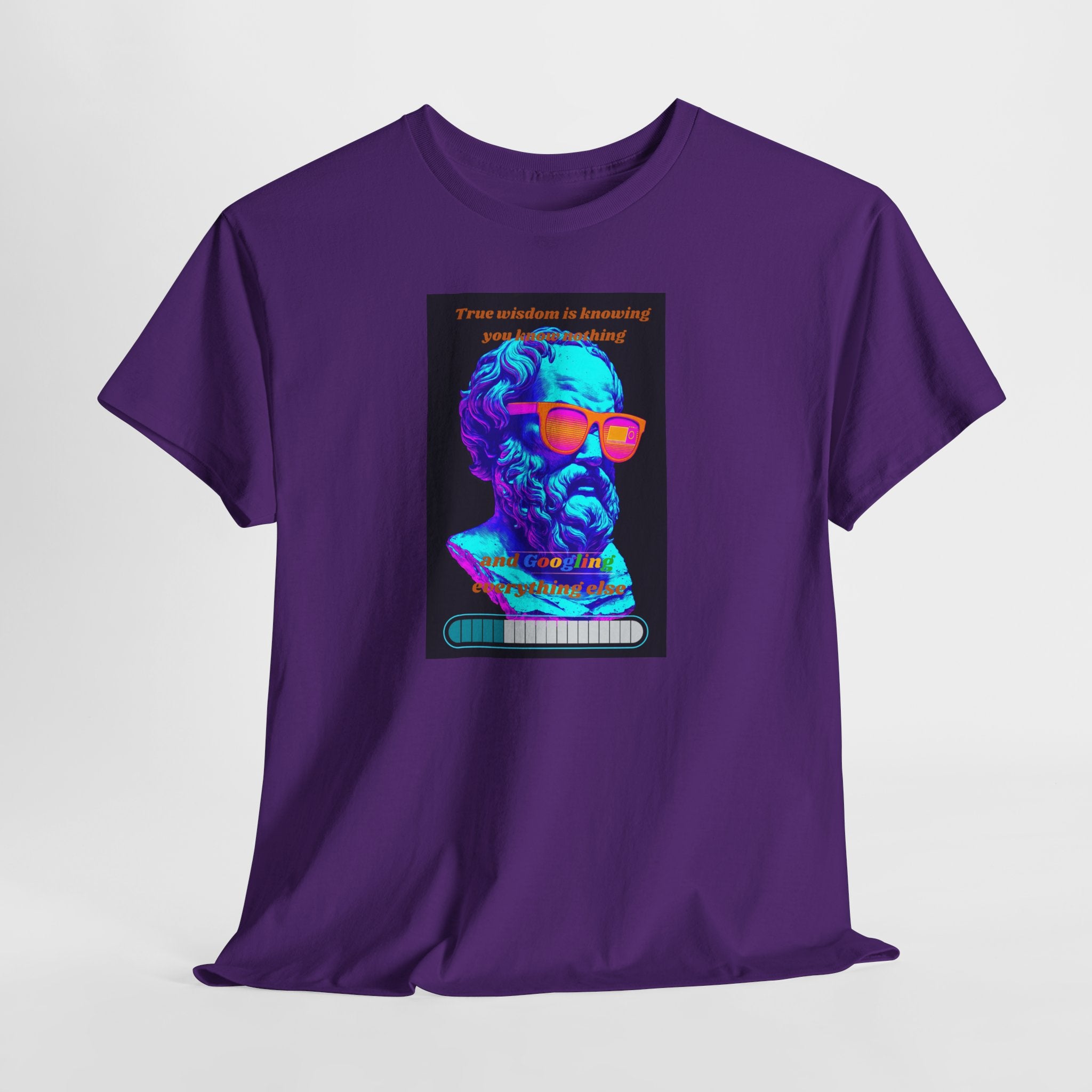 True Wisdom is Googling T-Shirt | Funny Socrates Meme Tee | Vaporwave Philosophy Shirt | Know Nothing Humor Apparel | Gildan 5000