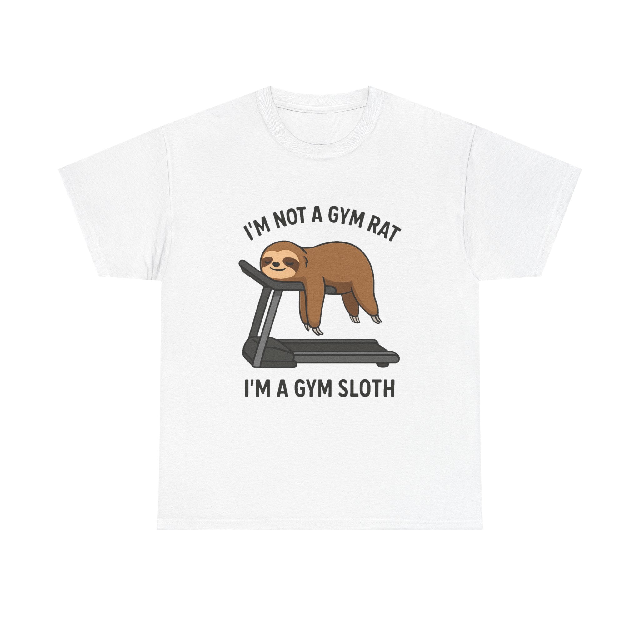 “I’m Not a Gym Rat, I’m a Gym Sloth” Funny Sloth Workout T-Shirt – Lazy Fitness Humor Tee for Men & Women