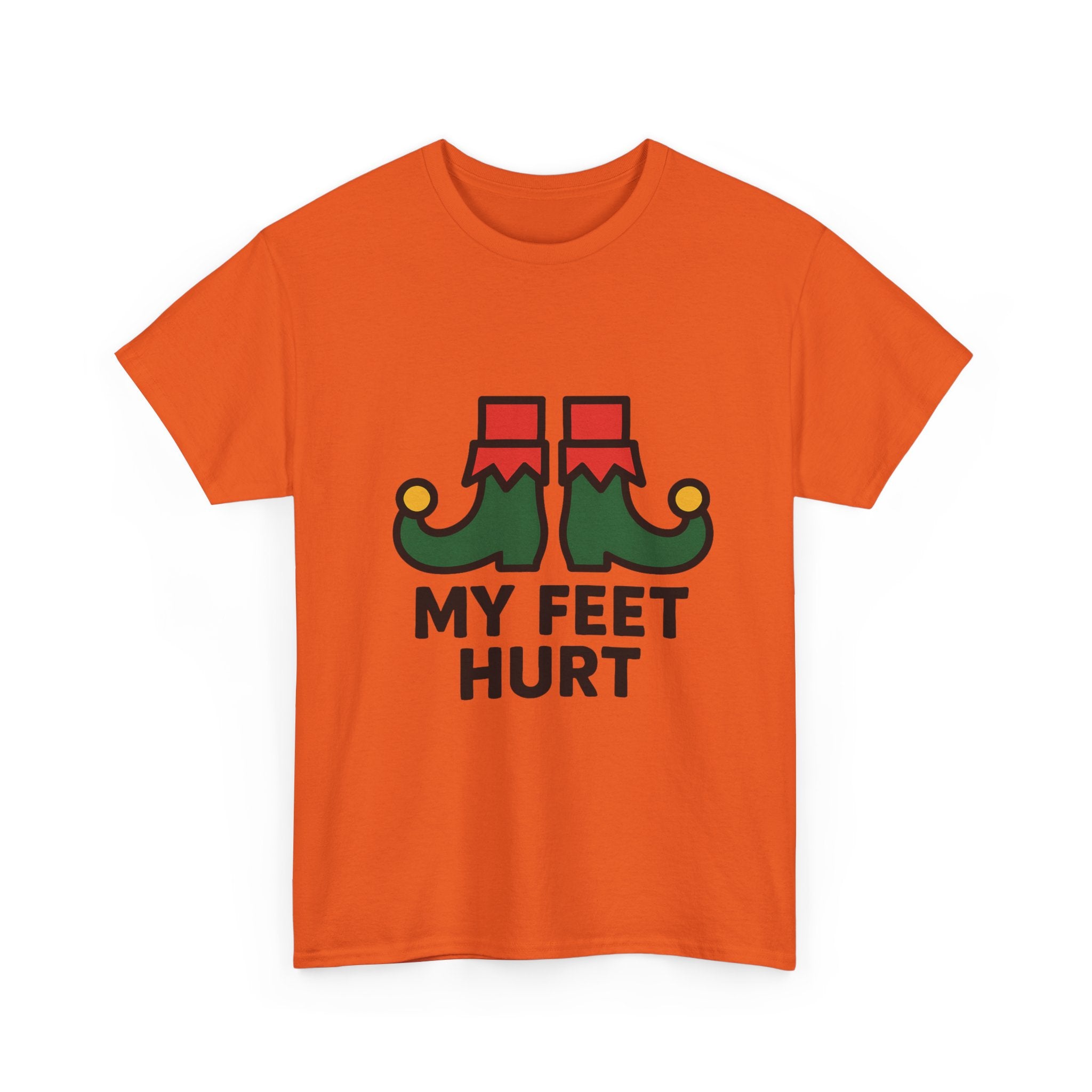 My Feet Hurt T-Shirt | Funny Elf Shoes Graphic Tee | North Pole Worker Humor Gift | Gildan 5000