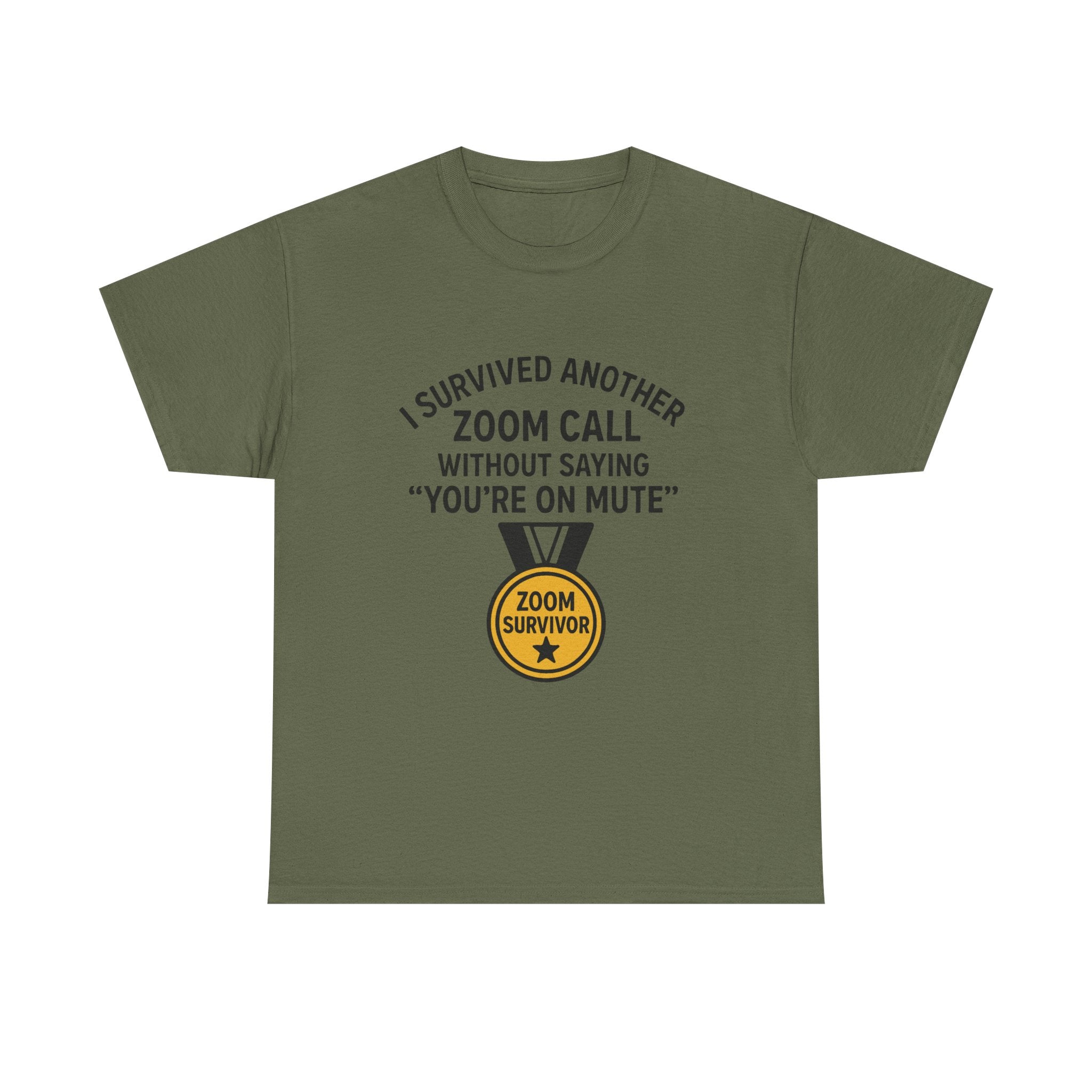 “I Survived Another Zoom Call” Funny Work from Home T-Shirt – “You’re on Mute” Joke Tee for Remote Workers