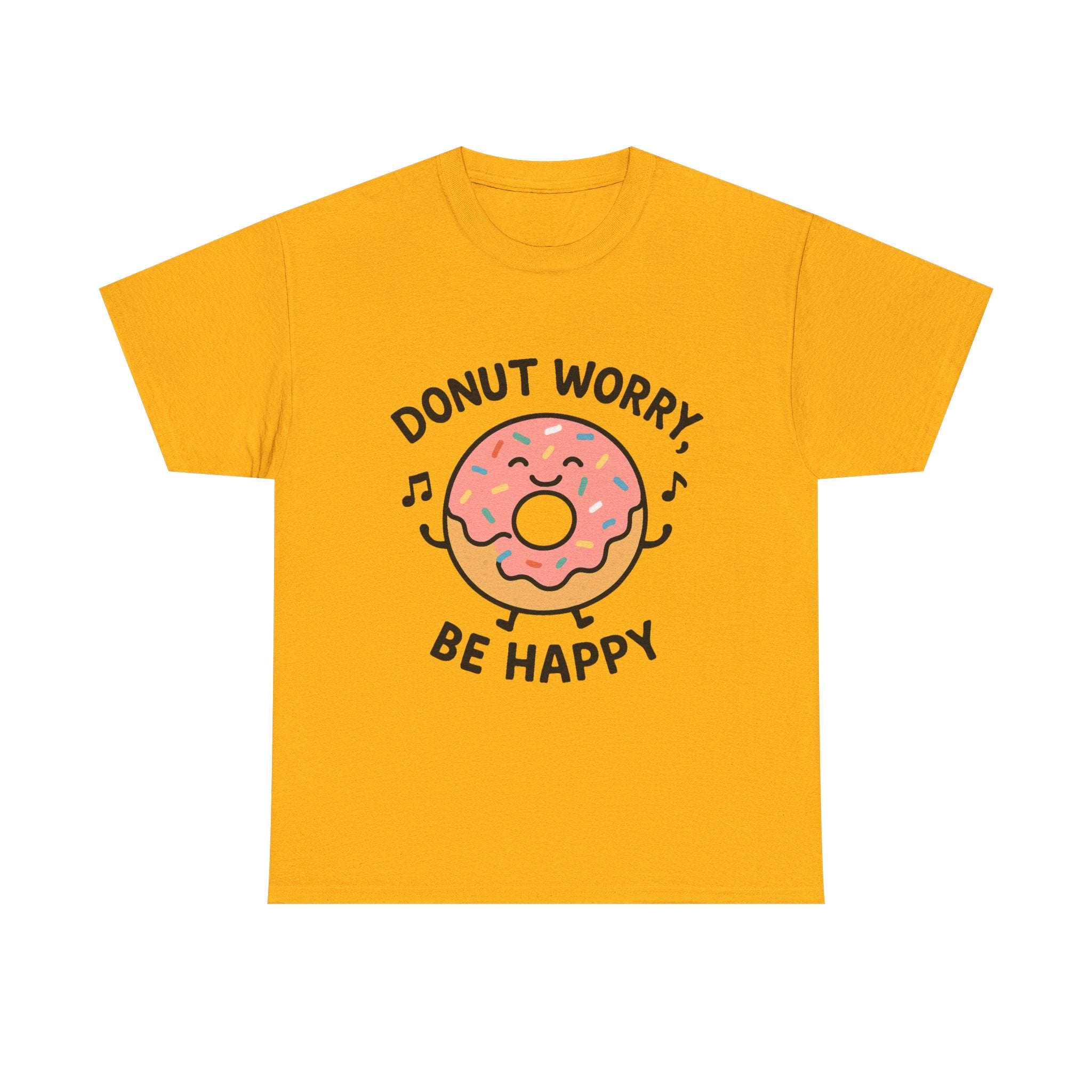 Donut T-Shirt: "Donut Worry, Be Happy" Funny Food Pun Graphic Tee