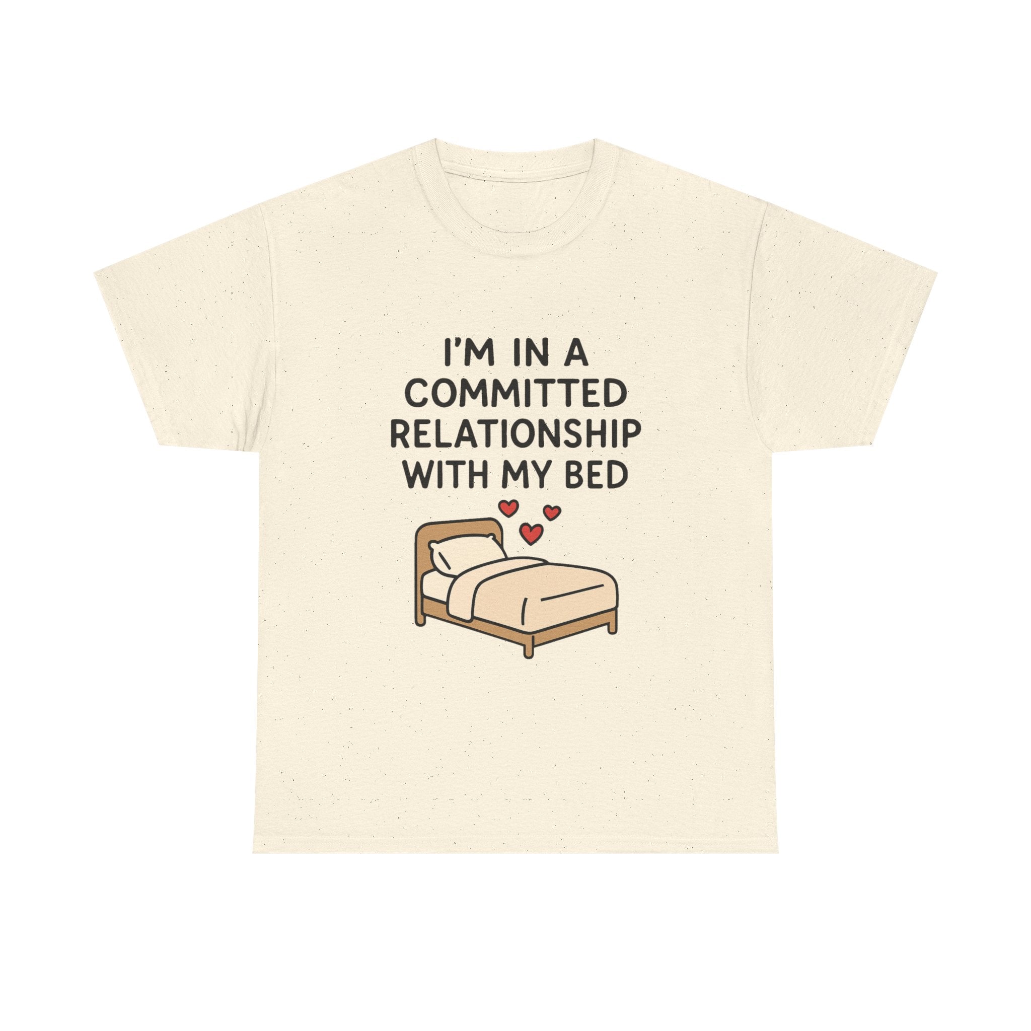 Introvert T-Shirt: "Committed Relationship with My Bed" Funny Graphic Tee