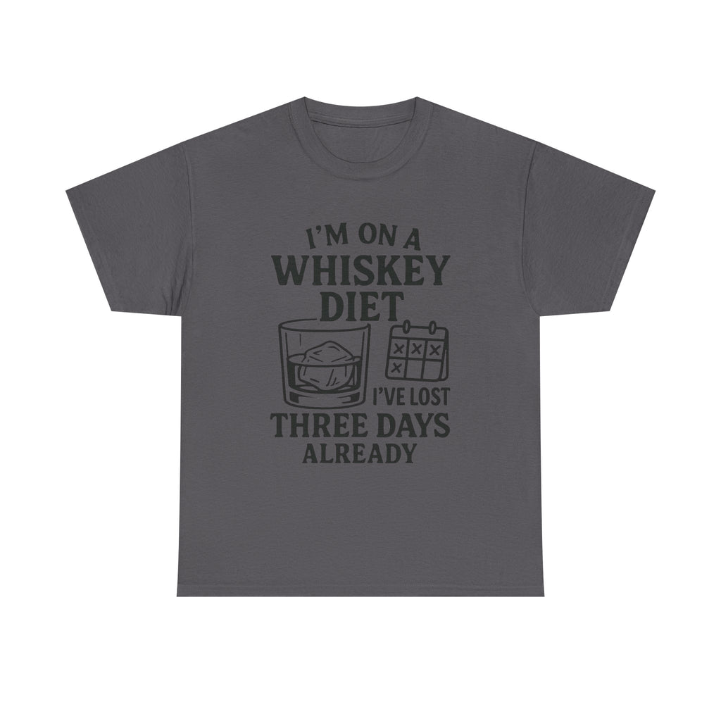 “I’m On a Whiskey Diet – I’ve Lost Three Days Already” Funny Drinking T-Shirt – Hilarious Whiskey Lover Tee for Men & Women
