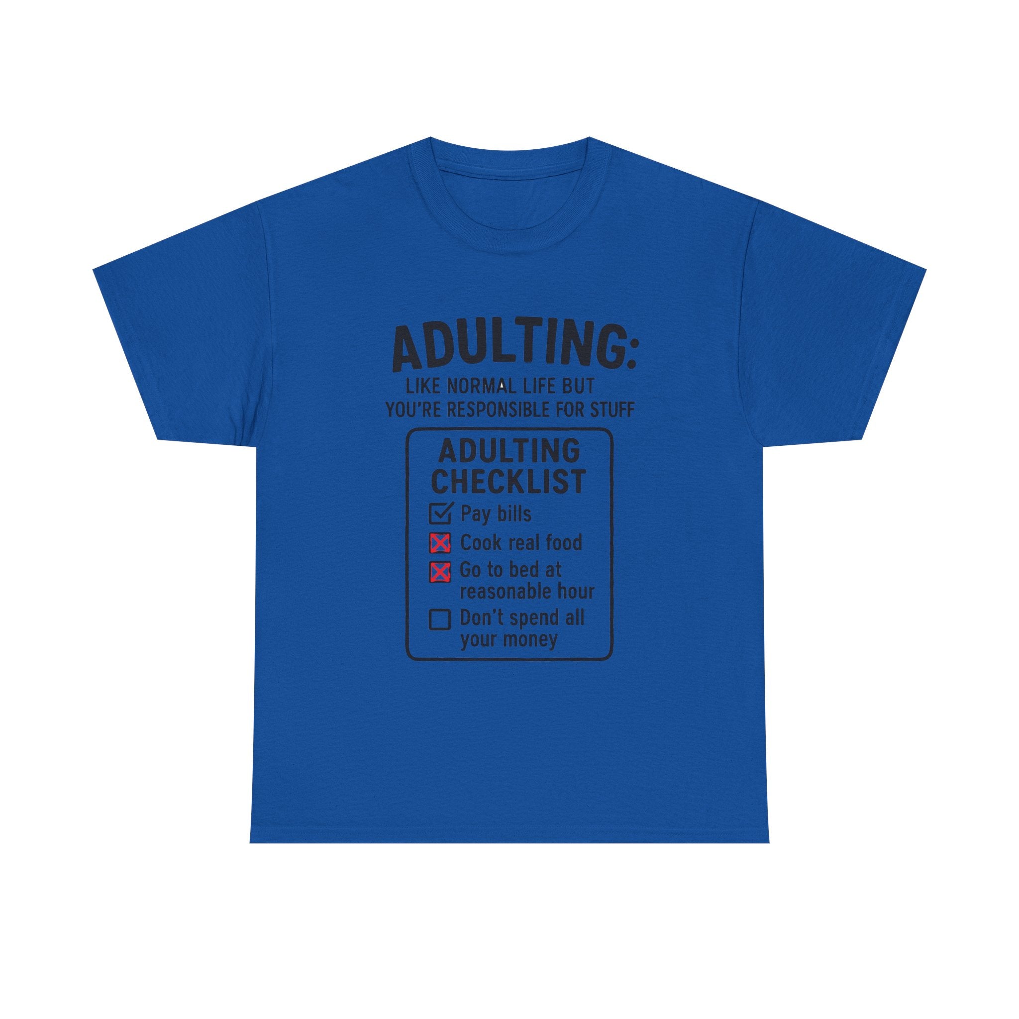 Adulting T-Shirt: Funny "Adulting Checklist" Graphic Tee