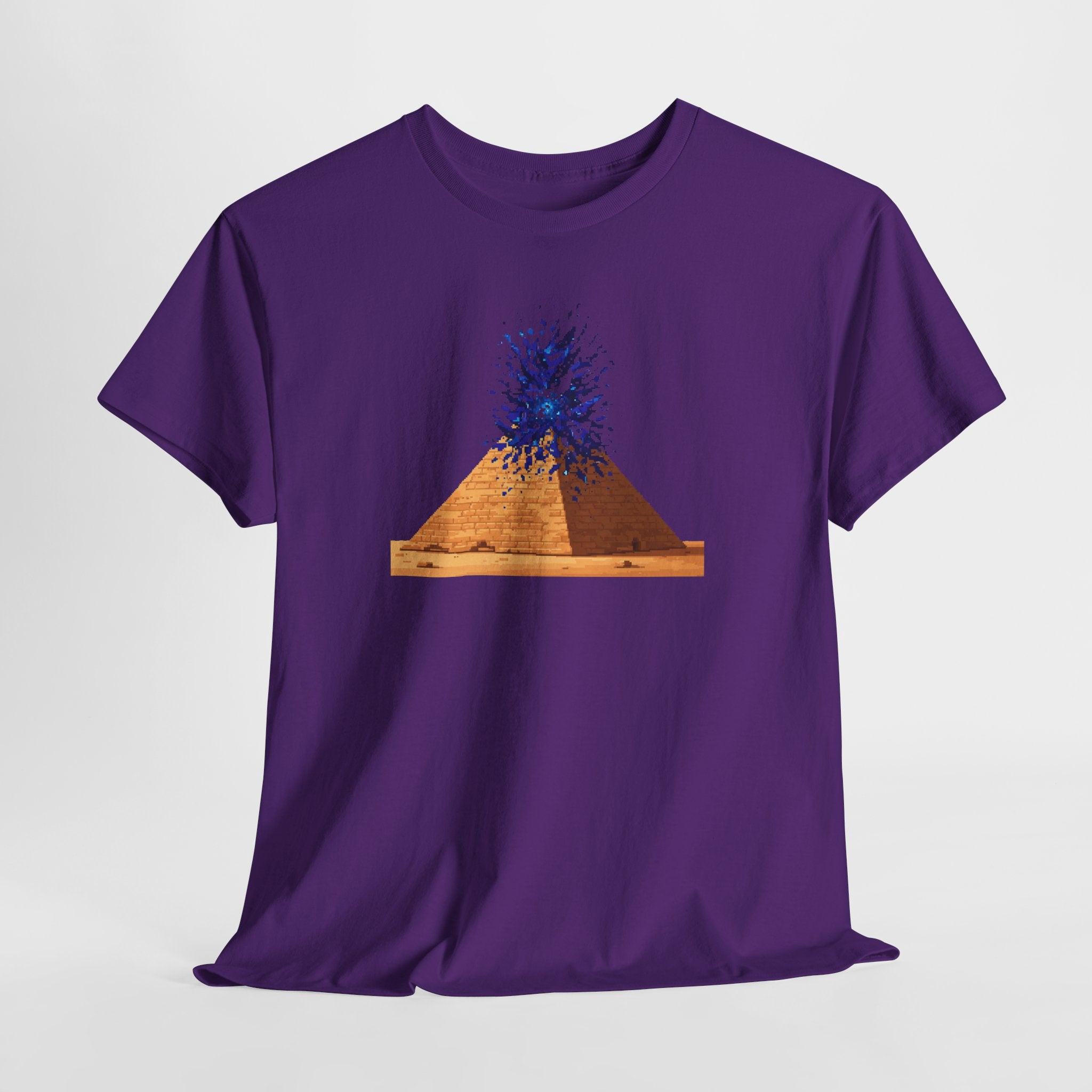 Exploding Pyramid T-Shirt | Pixel Art Sci-Fi Egypt Tee | Ancient Alien Graphic Shirt | Retro Gaming Gift | Gildan 5000