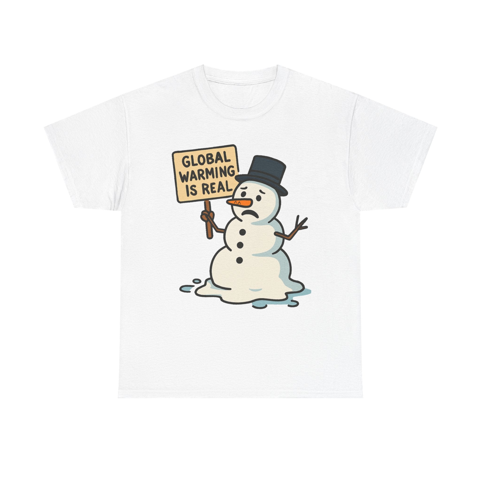 Global Warming is Real T-Shirt | Funny Snowman Climate Change Tee | Environmental Humor Gift | Gildan 5000