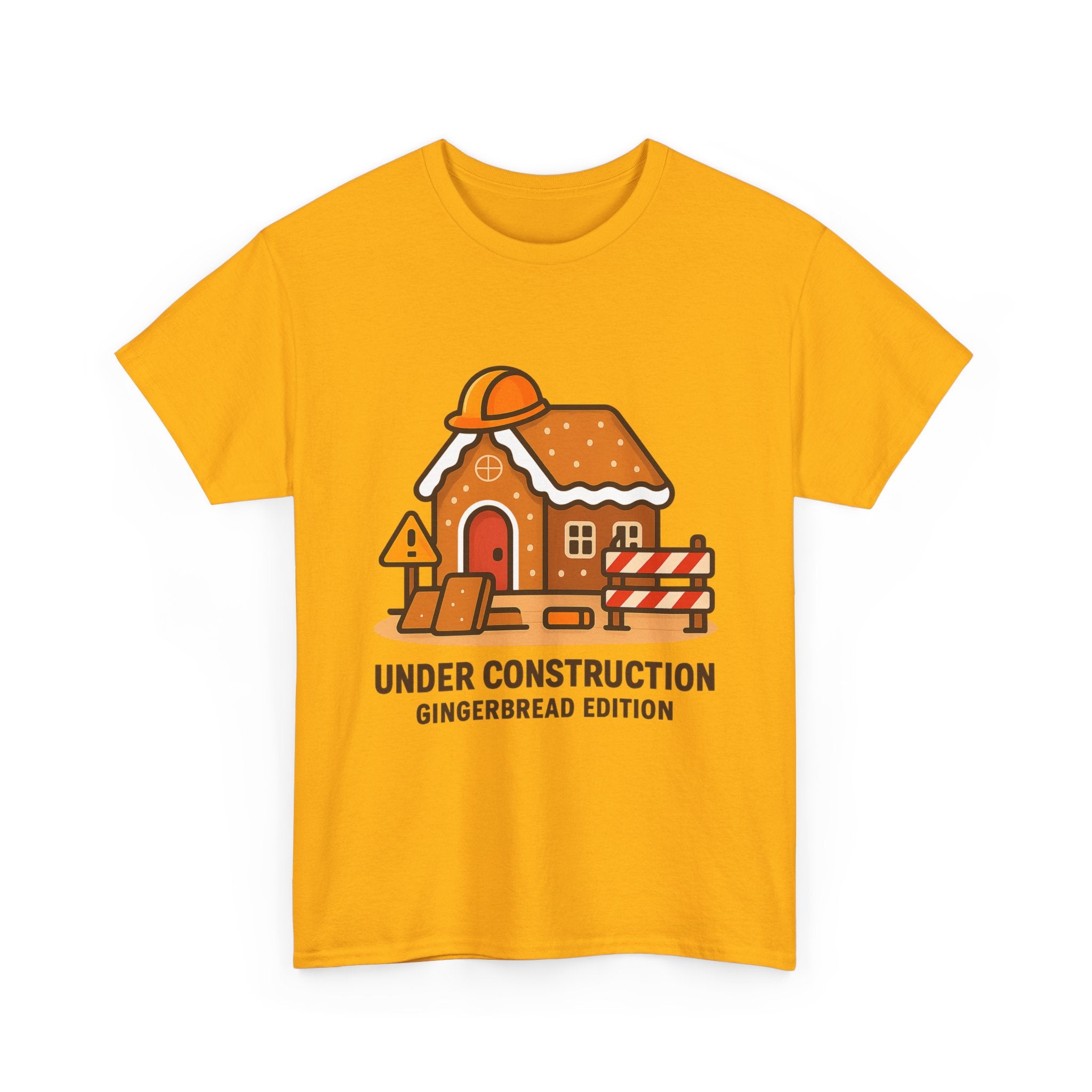 Under Construction T-Shirt | Funny Gingerbread House Graphic Tee | Builder Gift | Gildan 5000