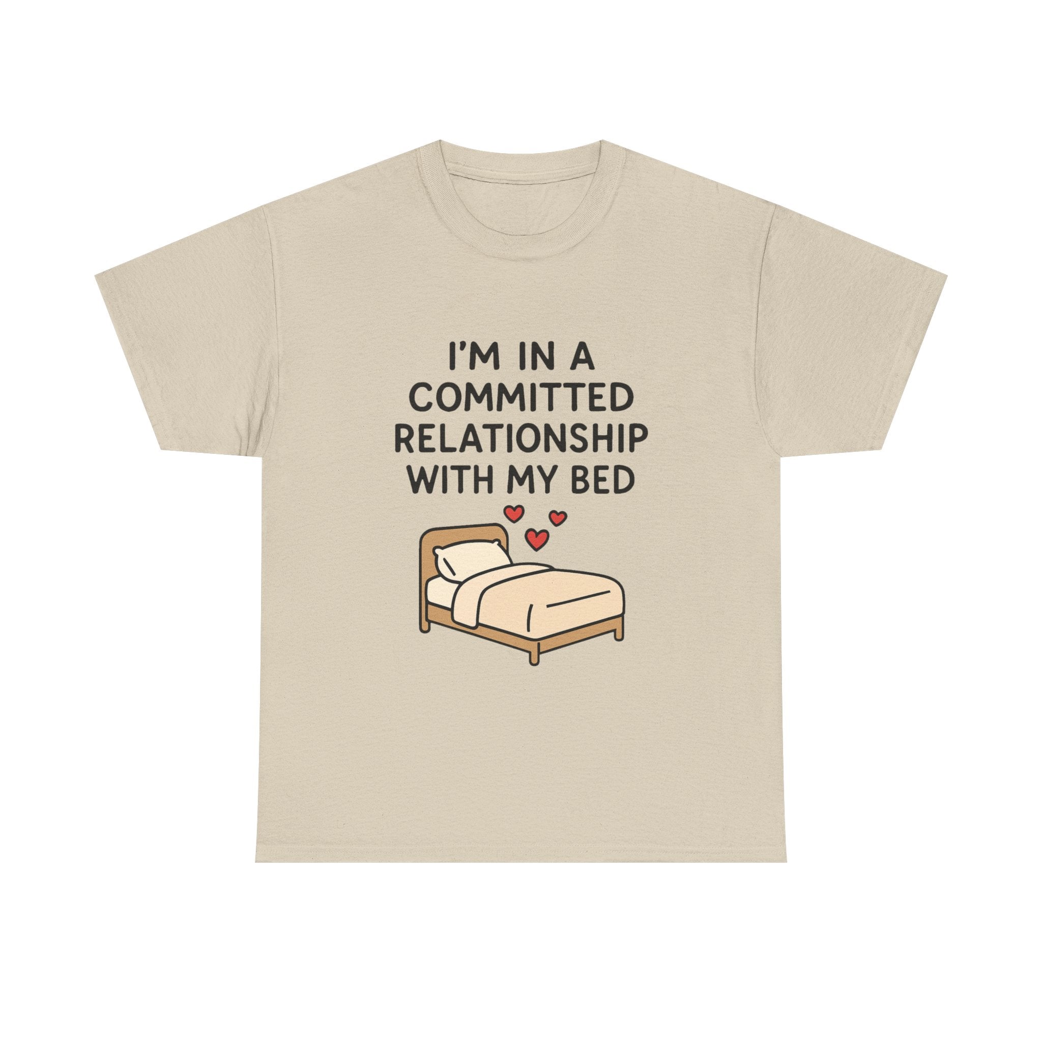 Introvert T-Shirt: "Committed Relationship with My Bed" Funny Graphic Tee