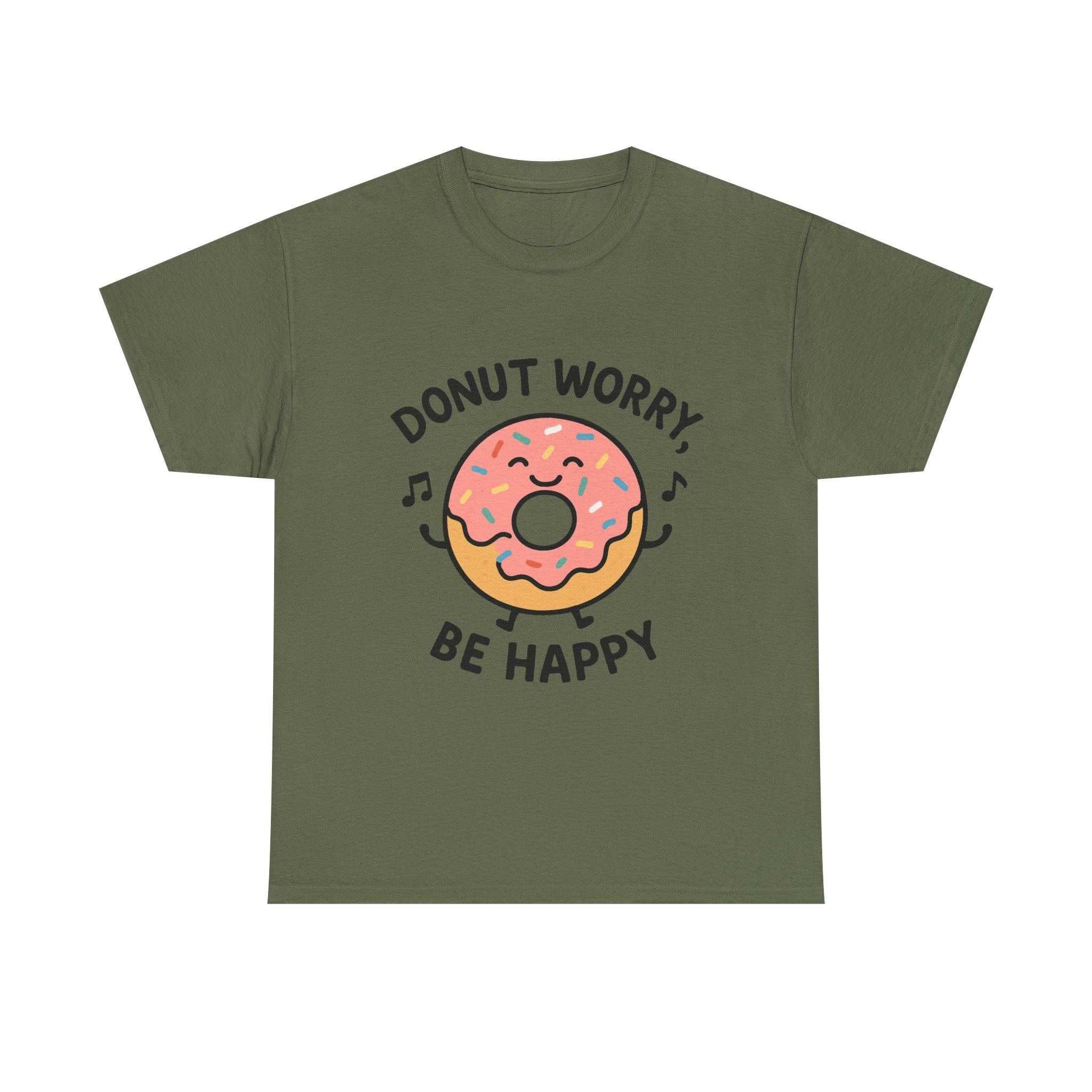 Donut T-Shirt: "Donut Worry, Be Happy" Funny Food Pun Graphic Tee