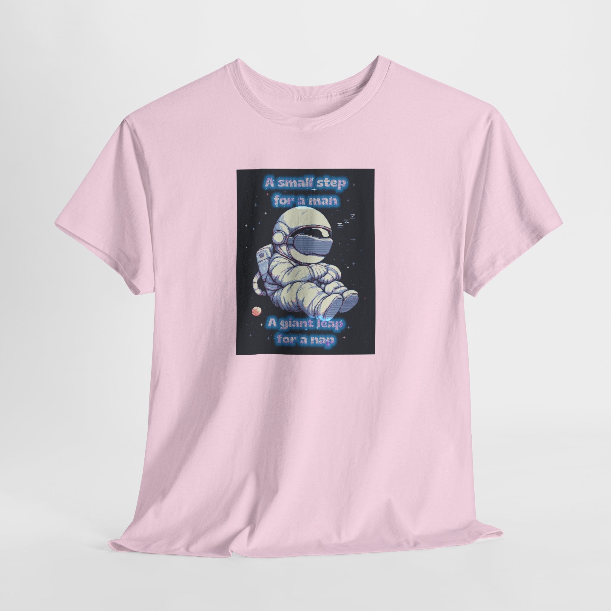 Pixel Art Astronaut Nap Tee: A Giant Leap for a Nap | Funny Space Humor T-Shirt