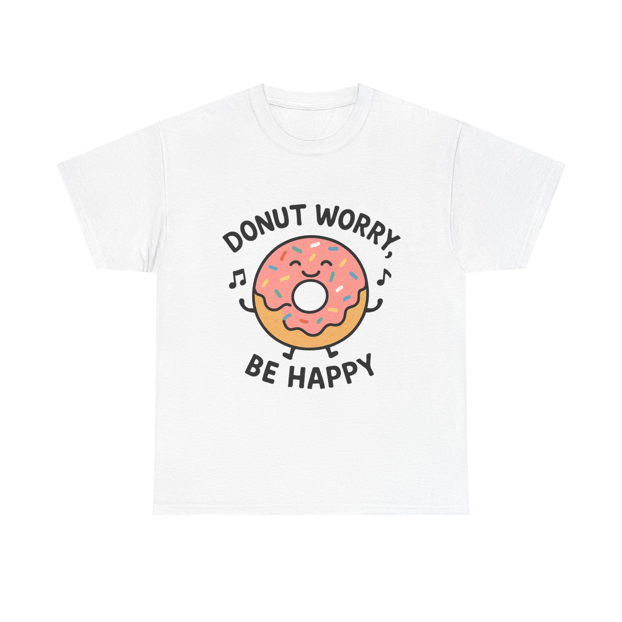 Donut T-Shirt: "Donut Worry, Be Happy" Funny Food Pun Graphic Tee