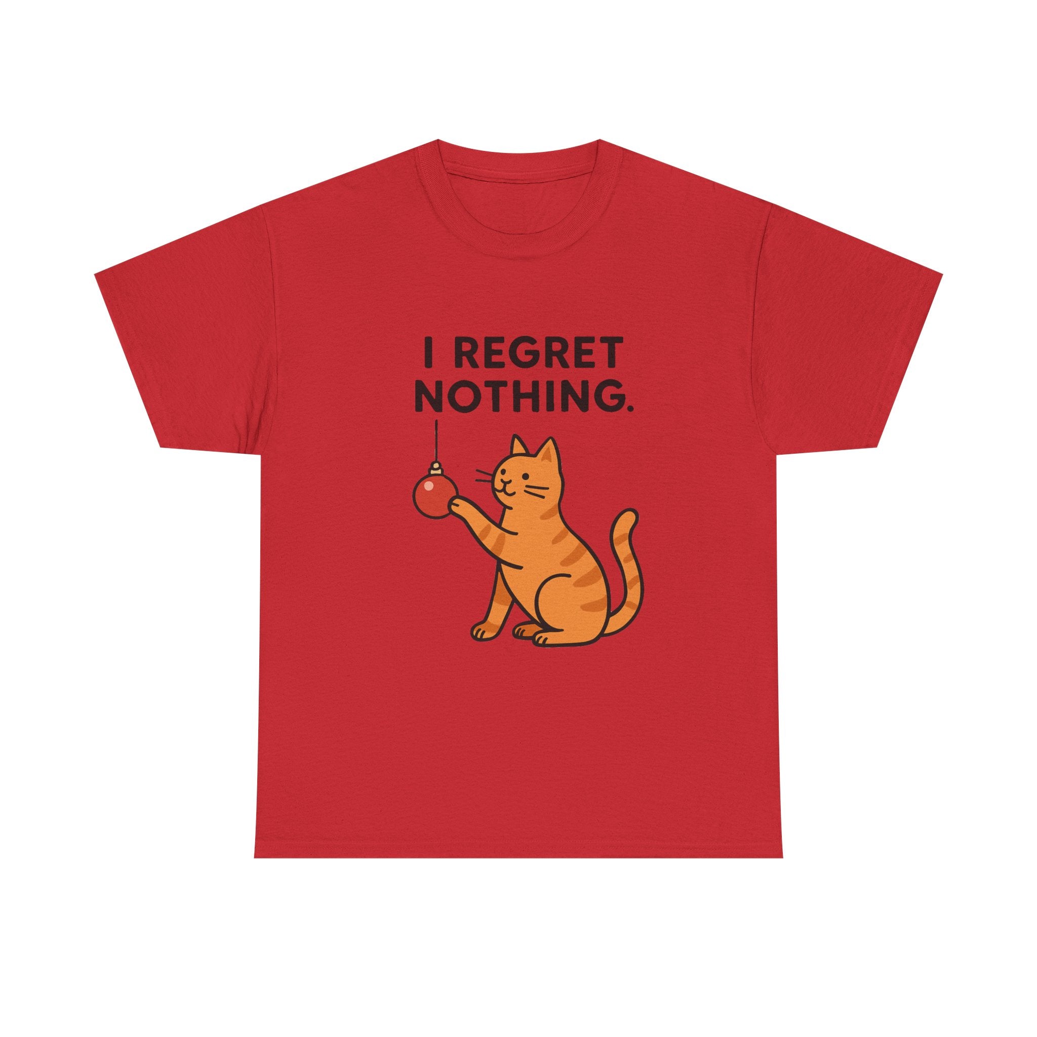 I Regret Nothing Cat T-Shirt | Funny Christmas Cat Lover Gift | Holiday Graphic Tee | Gildan 5000