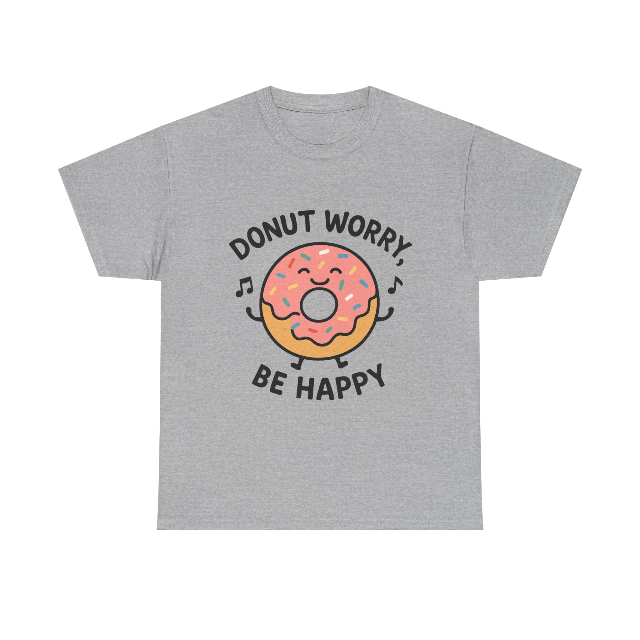 Donut T-Shirt: "Donut Worry, Be Happy" Funny Food Pun Graphic Tee