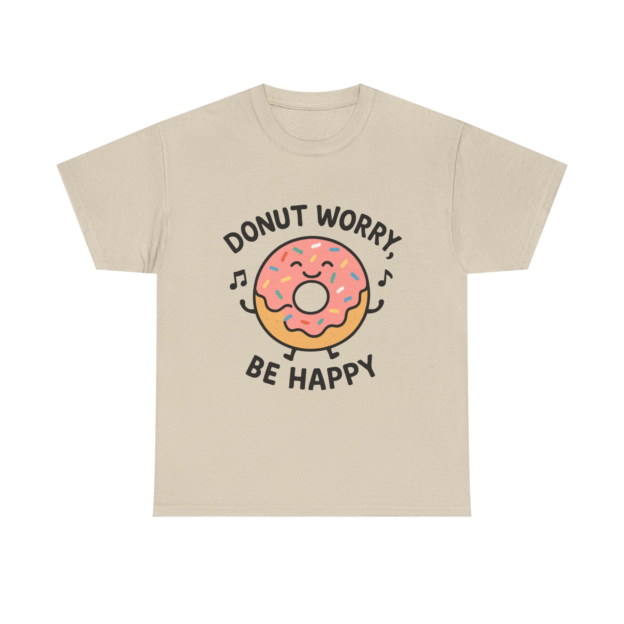 Donut T-Shirt: "Donut Worry, Be Happy" Funny Food Pun Graphic Tee