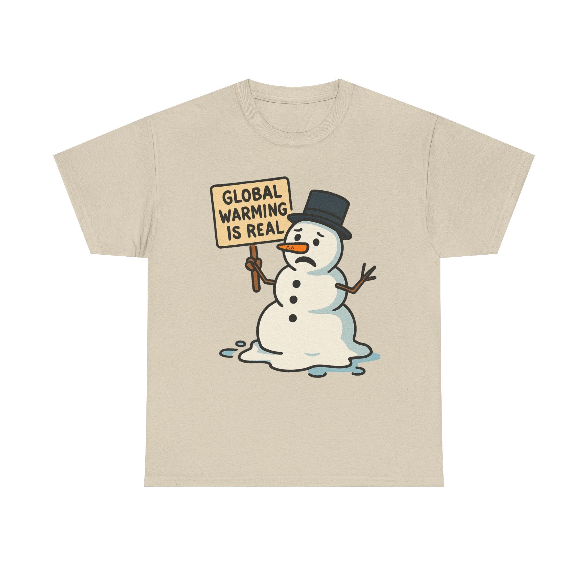 Global Warming is Real T-Shirt | Funny Snowman Climate Change Tee | Environmental Humor Gift | Gildan 5000