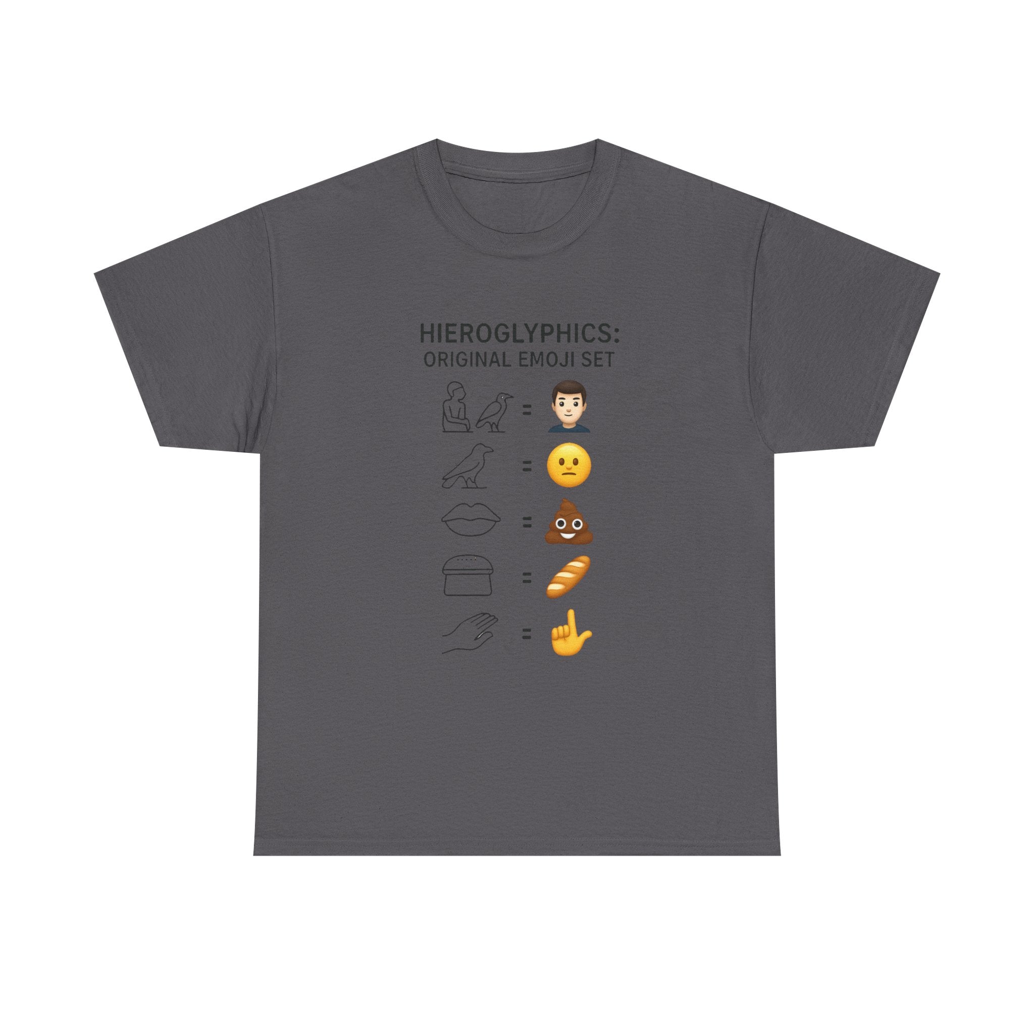 History Humor T-Shirt: "Hieroglyphics: Original Emoji Set" Graphic Tee