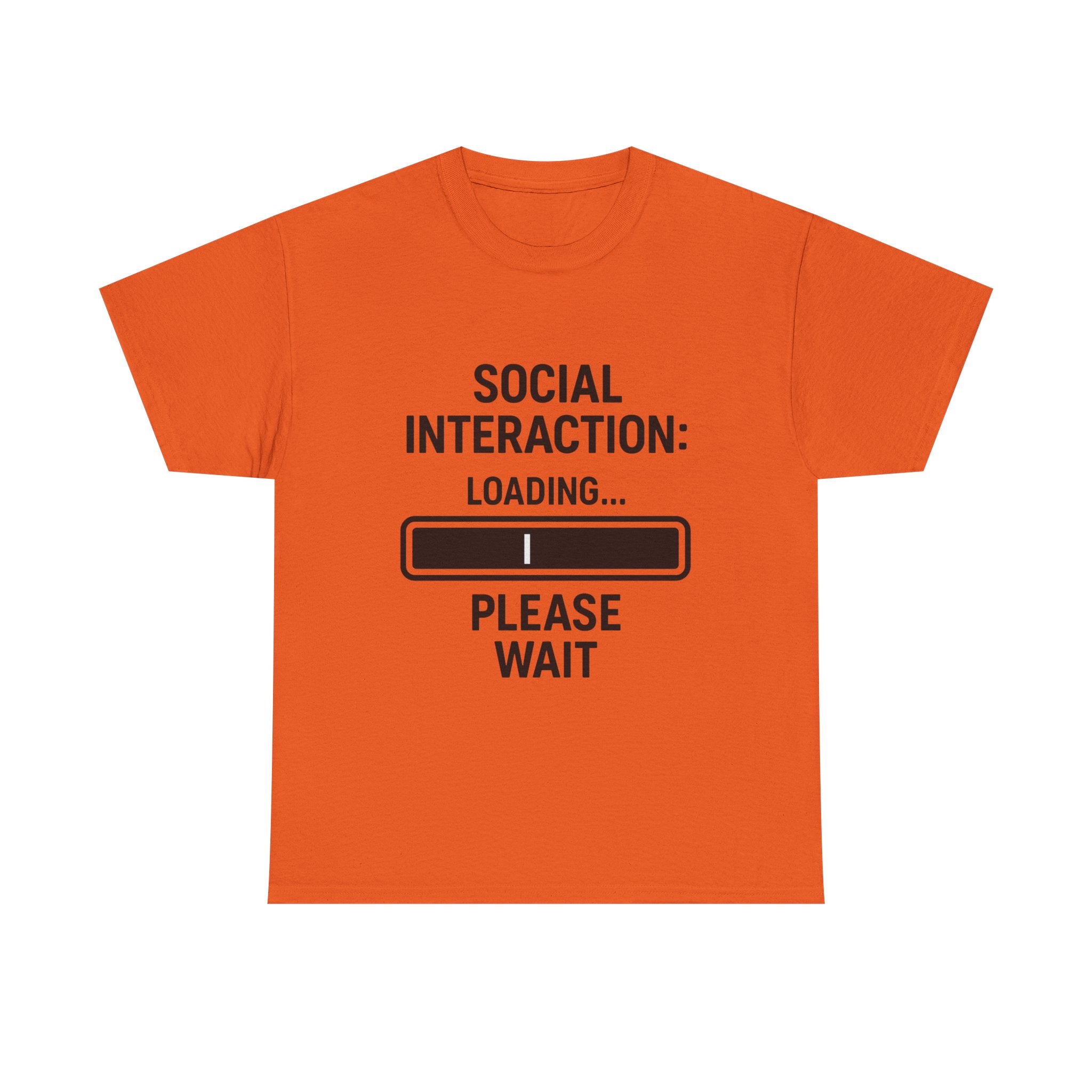 Introvert Loading T-Shirt: "Social Interaction: Loading... Please Wait" Funny Graphic Tee