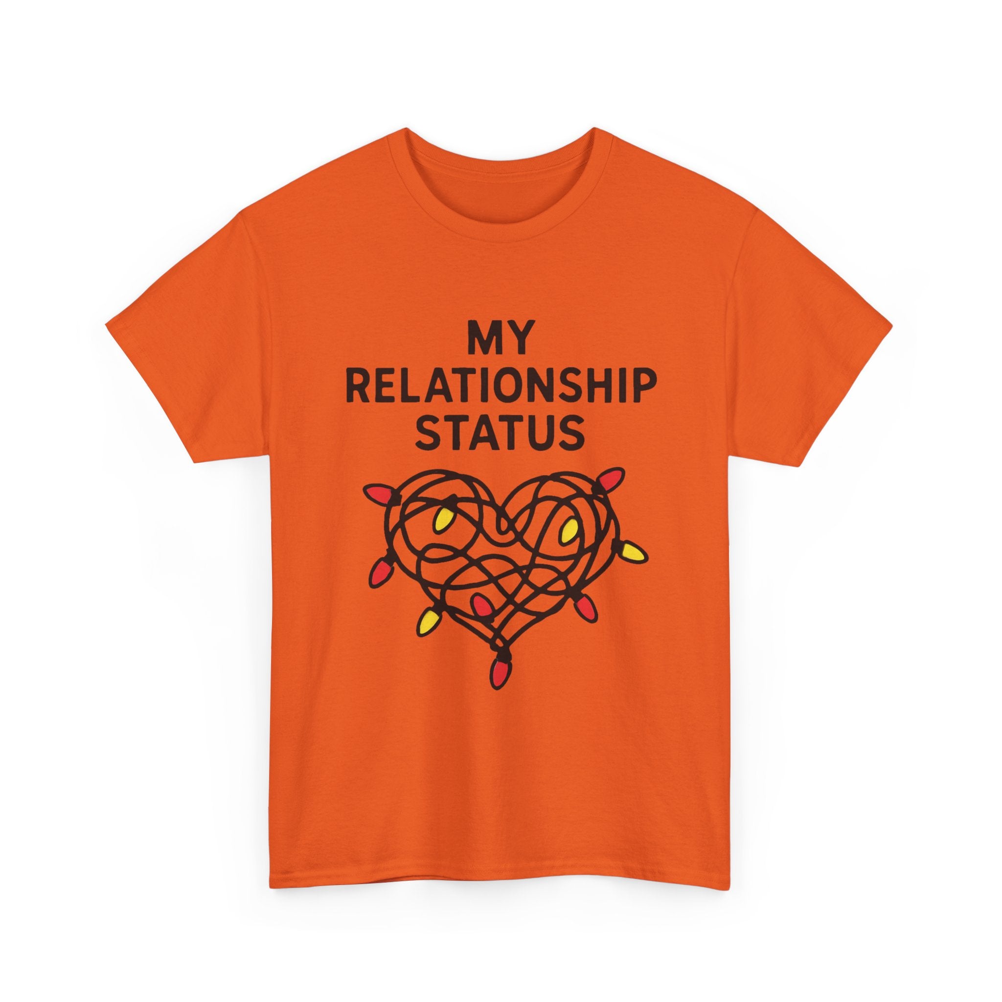 My Relationship Status T-Shirt | Funny Christmas Lights Graphic Tee | Single Life Humor Gift | Gildan 5000
