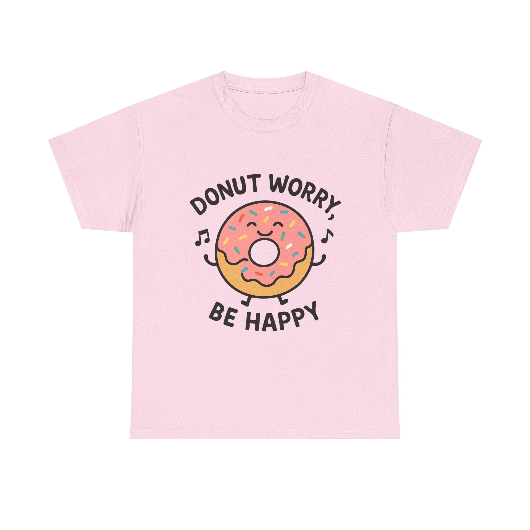 Donut T-Shirt: "Donut Worry, Be Happy" Funny Food Pun Graphic Tee