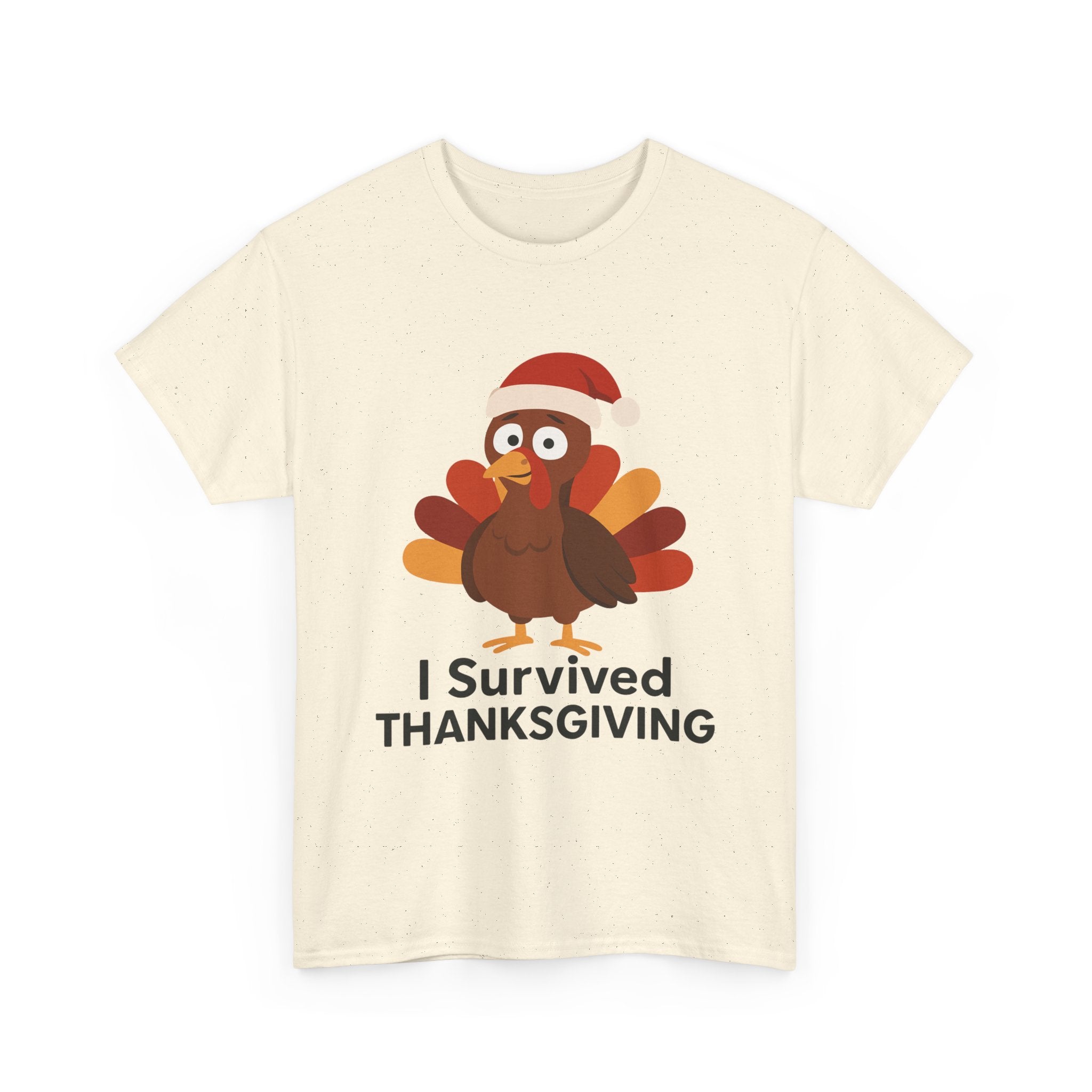 I Survived Thanksgiving T-Shirt | Funny Turkey Christmas Graphic Tee | Holiday Survivor Gift | Gildan 5000