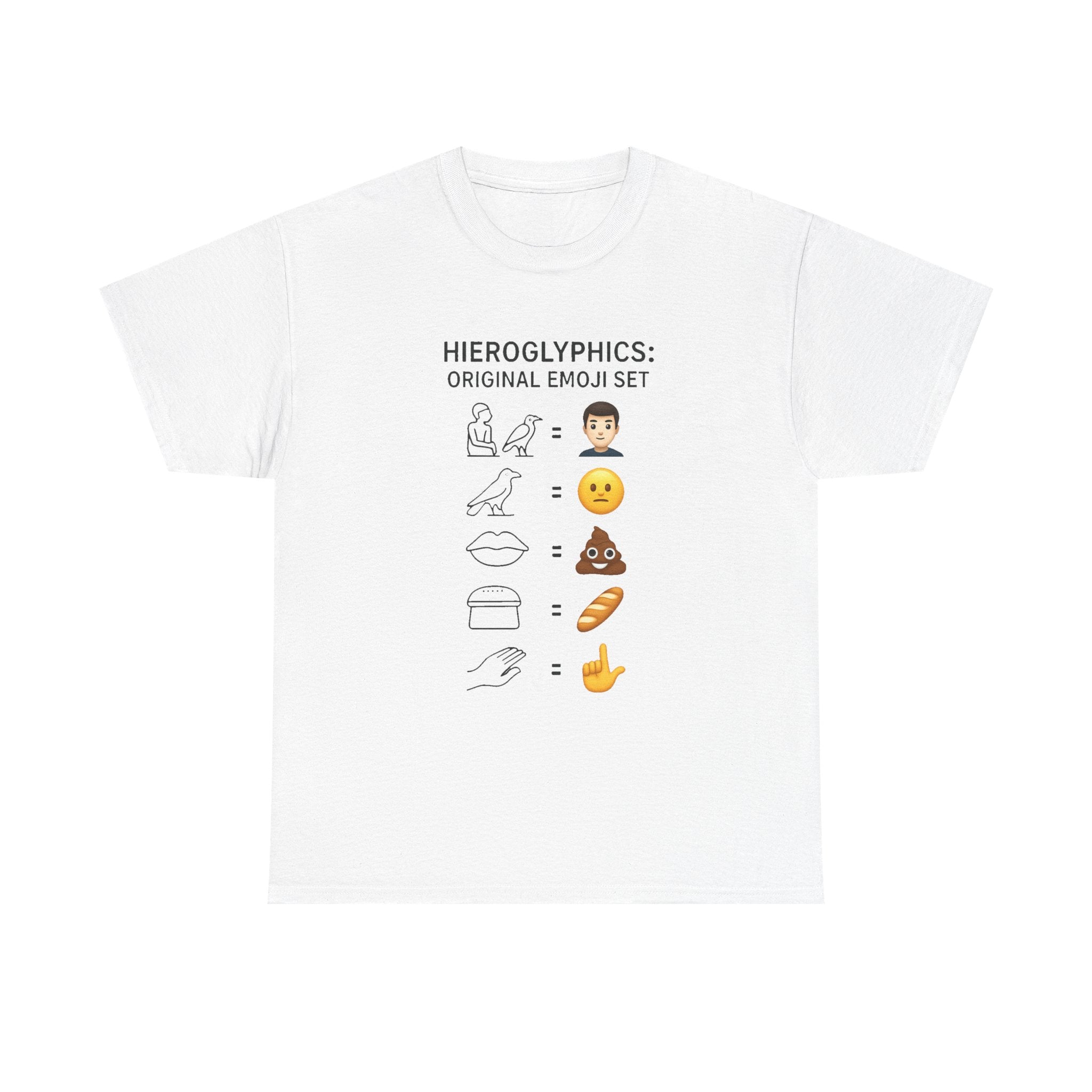 History Humor T-Shirt: "Hieroglyphics: Original Emoji Set" Graphic Tee