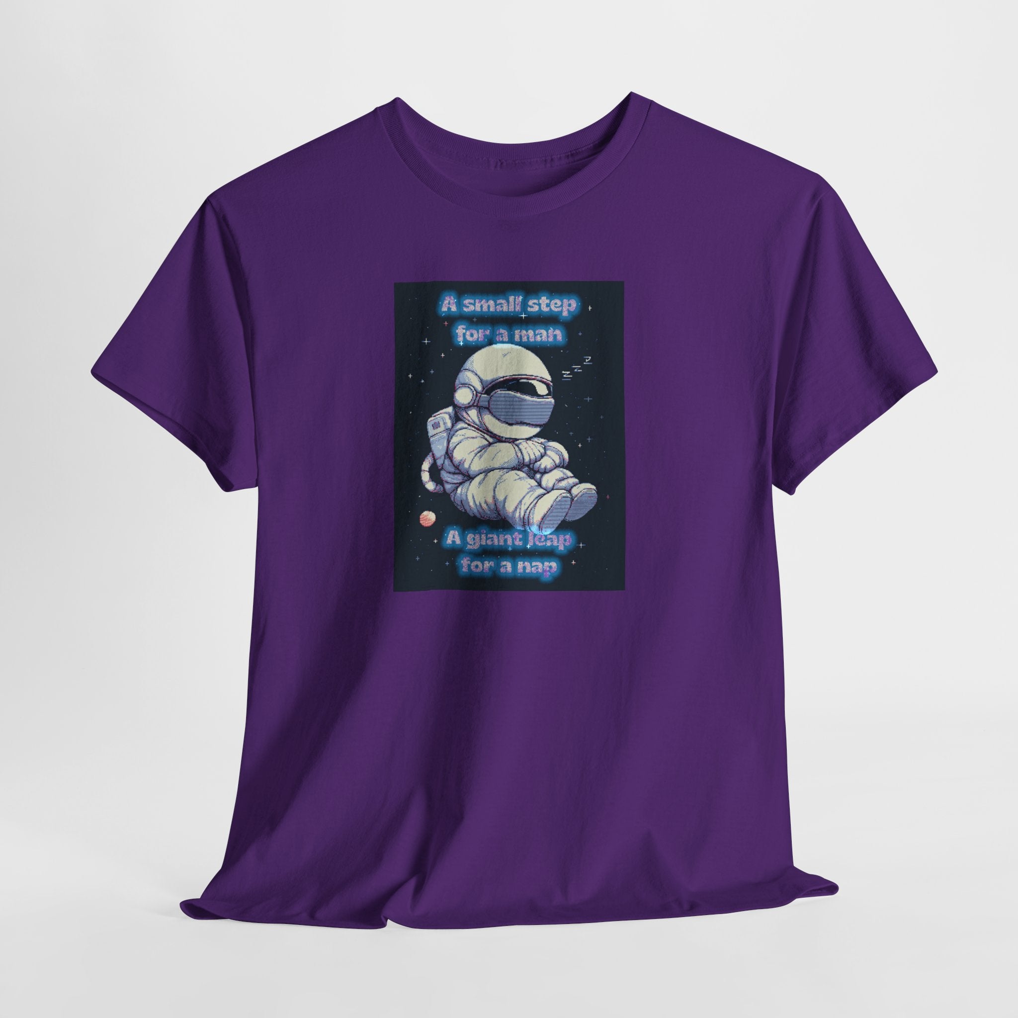 Pixel Art Astronaut Nap Tee: A Giant Leap for a Nap | Funny Space Humor T-Shirt