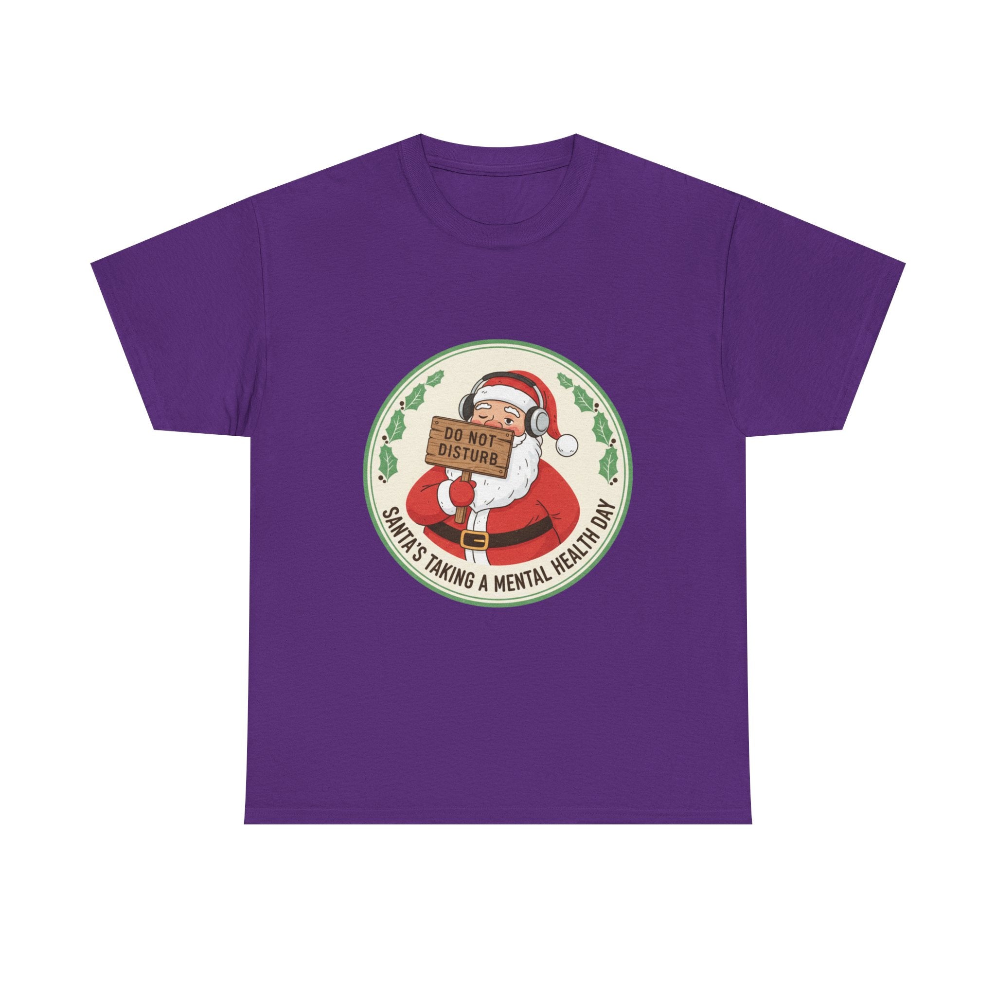 Funny Christmas T-Shirt: "Santa's Mental Health Day" Graphic Tee