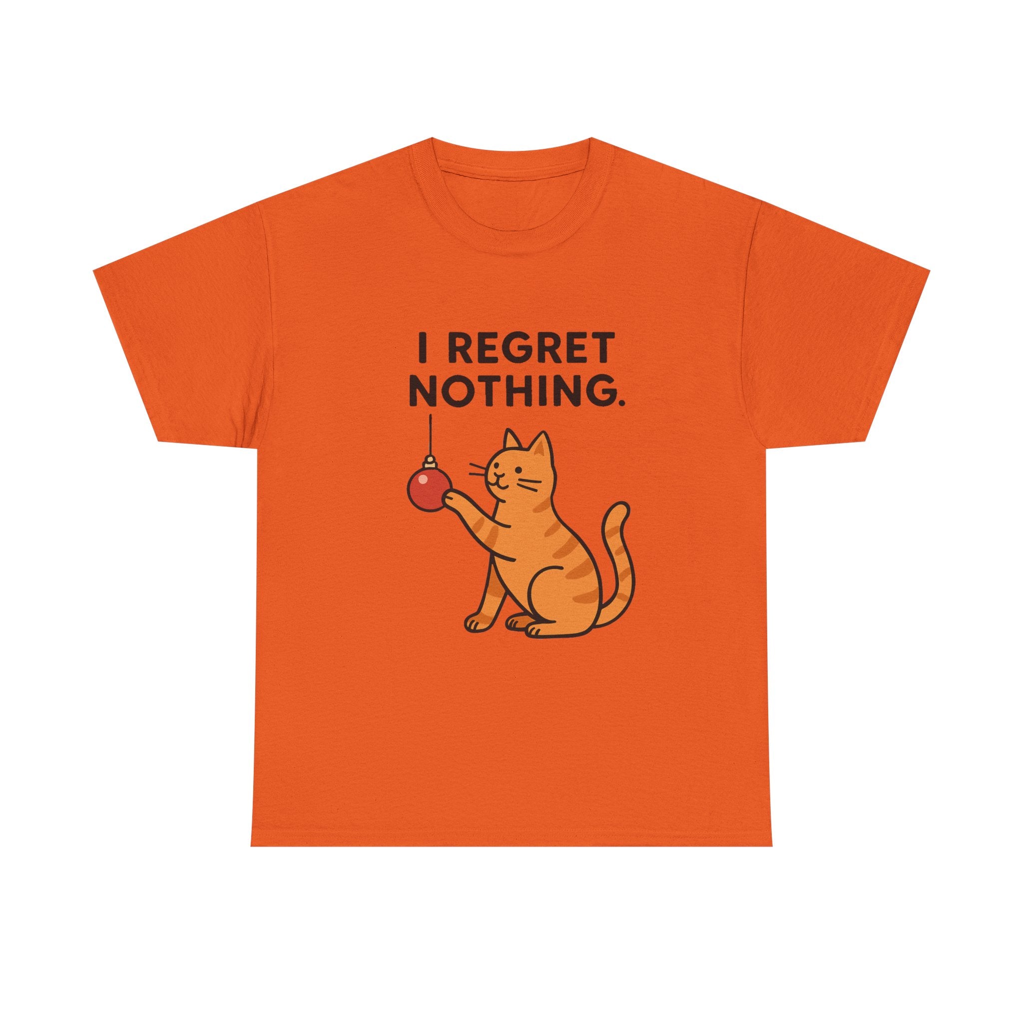 I Regret Nothing Cat T-Shirt | Funny Christmas Cat Lover Gift | Holiday Graphic Tee | Gildan 5000