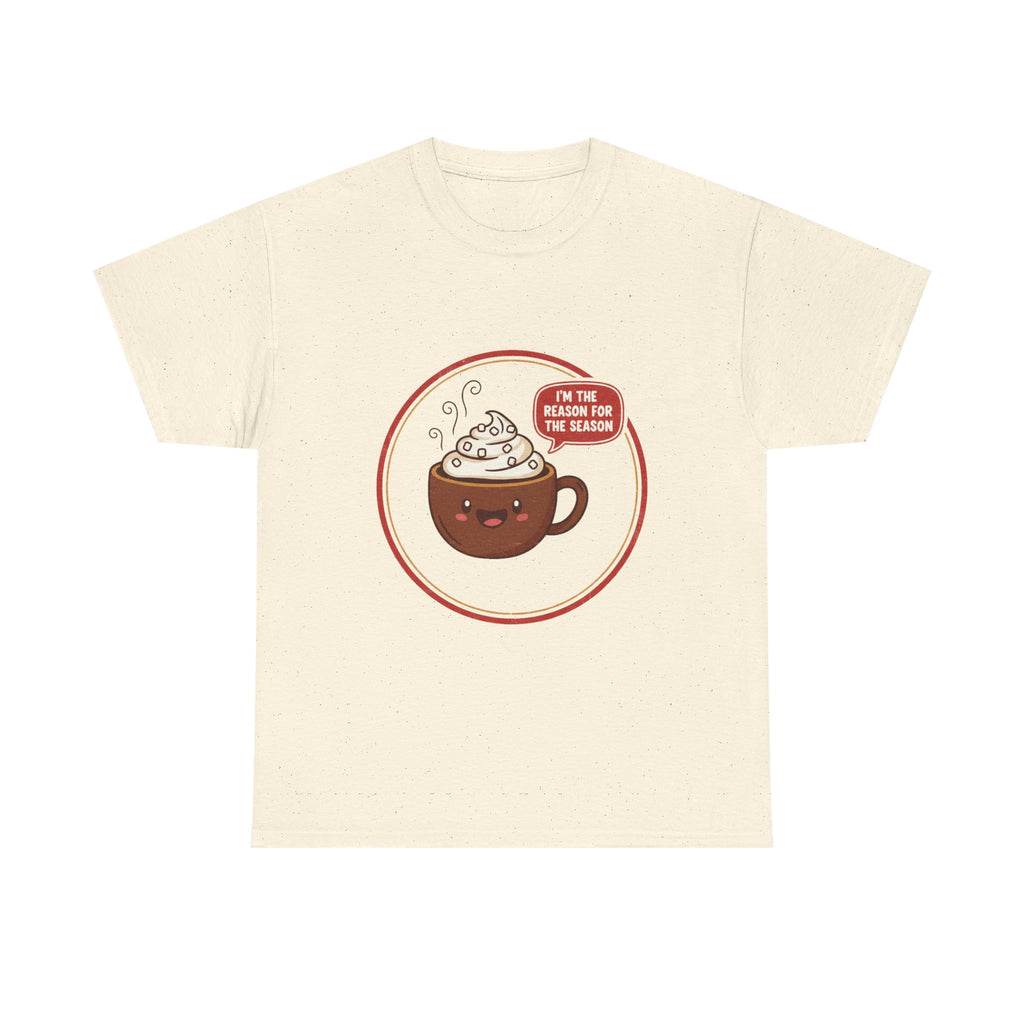 Funny Christmas T-Shirt: "Reason for the Season" Hot Chocolate Graphic Tee