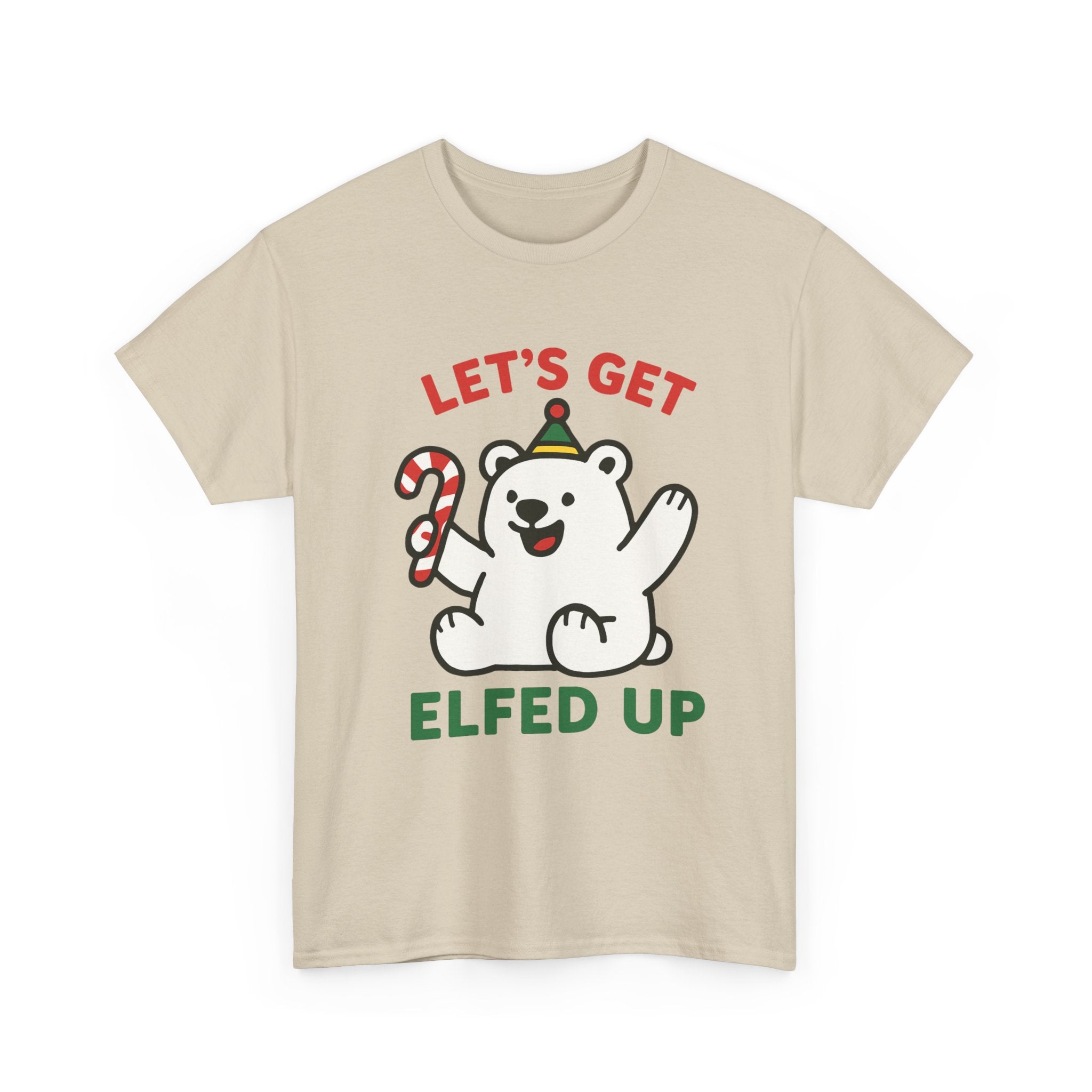 Let's Get Elfed Up T-Shirt | Funny Polar Bear Drinking Tee | Christmas Party Shirt | Gildan 5000