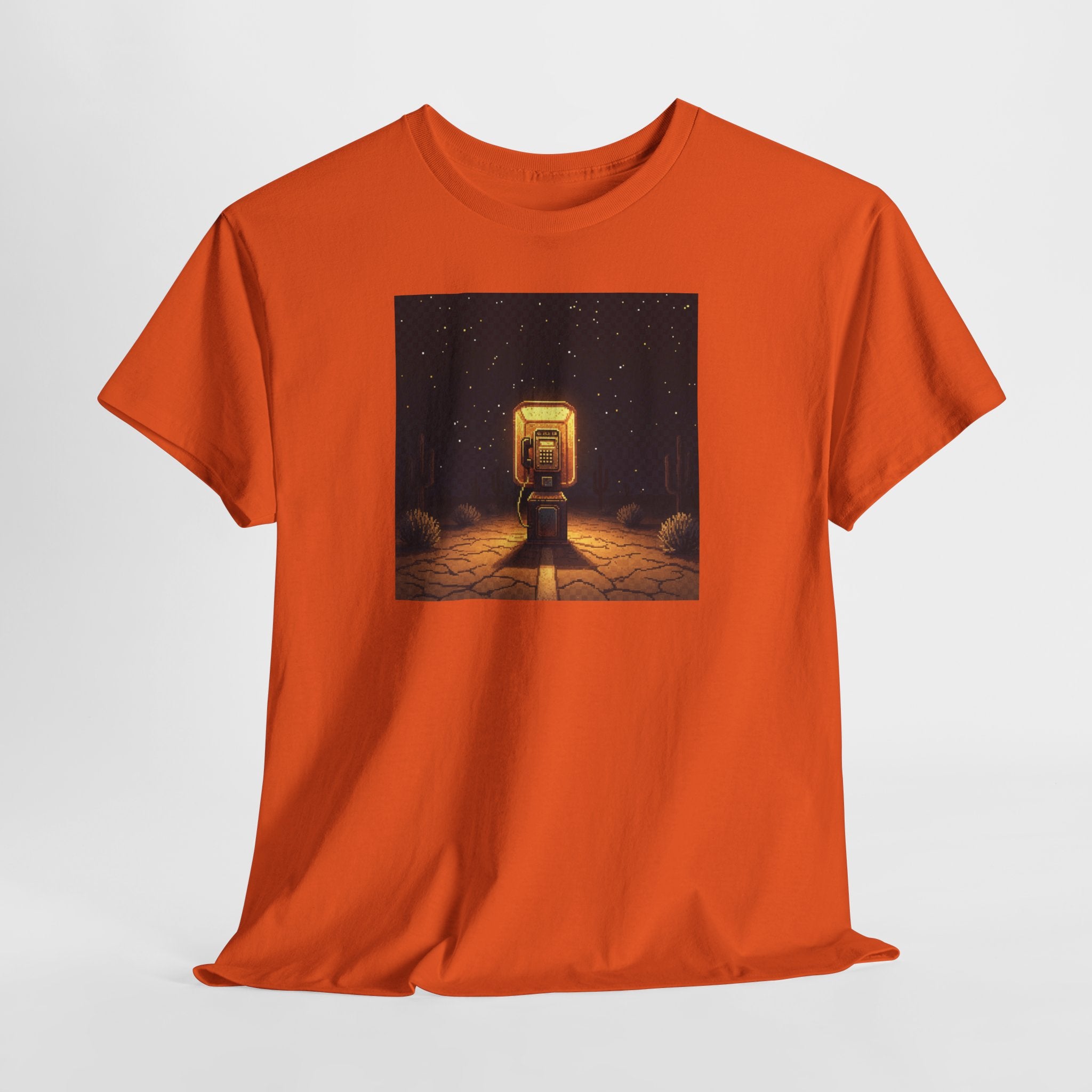 Desert Payphone T-Shirt | Pixel Art Retro Phone Booth Tee | Lofi Aesthetic Graphic Shirt | Road Trip Nostalgia Gift | Gildan 5000