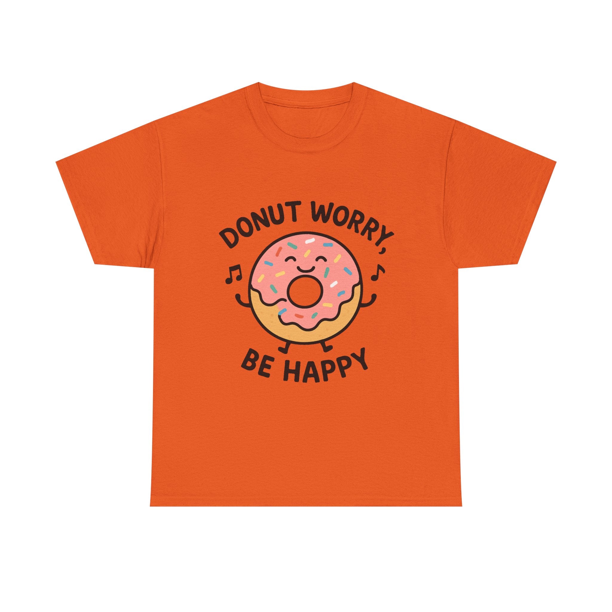 Donut T-Shirt: "Donut Worry, Be Happy" Funny Food Pun Graphic Tee
