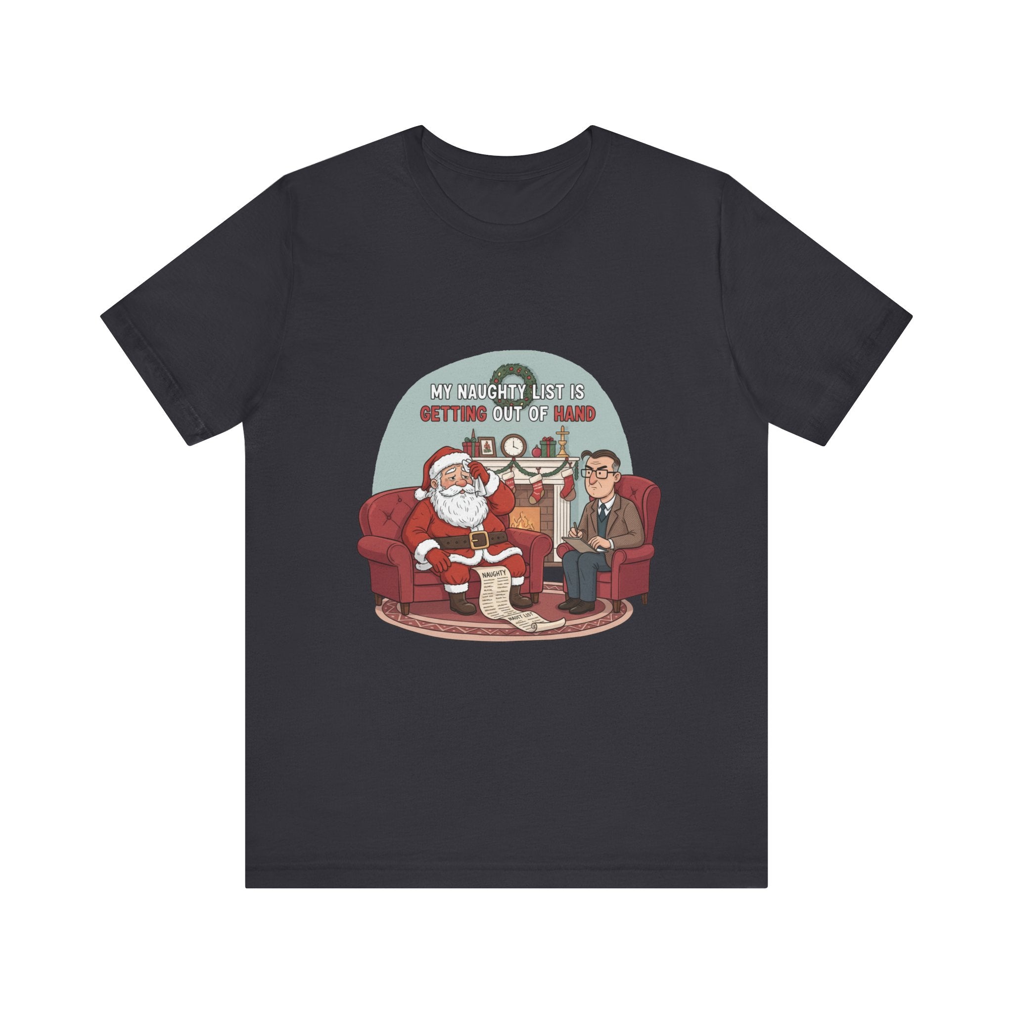 Funny Santa Naughty List T-Shirt For Lovers of Funny Shirts and Holidays