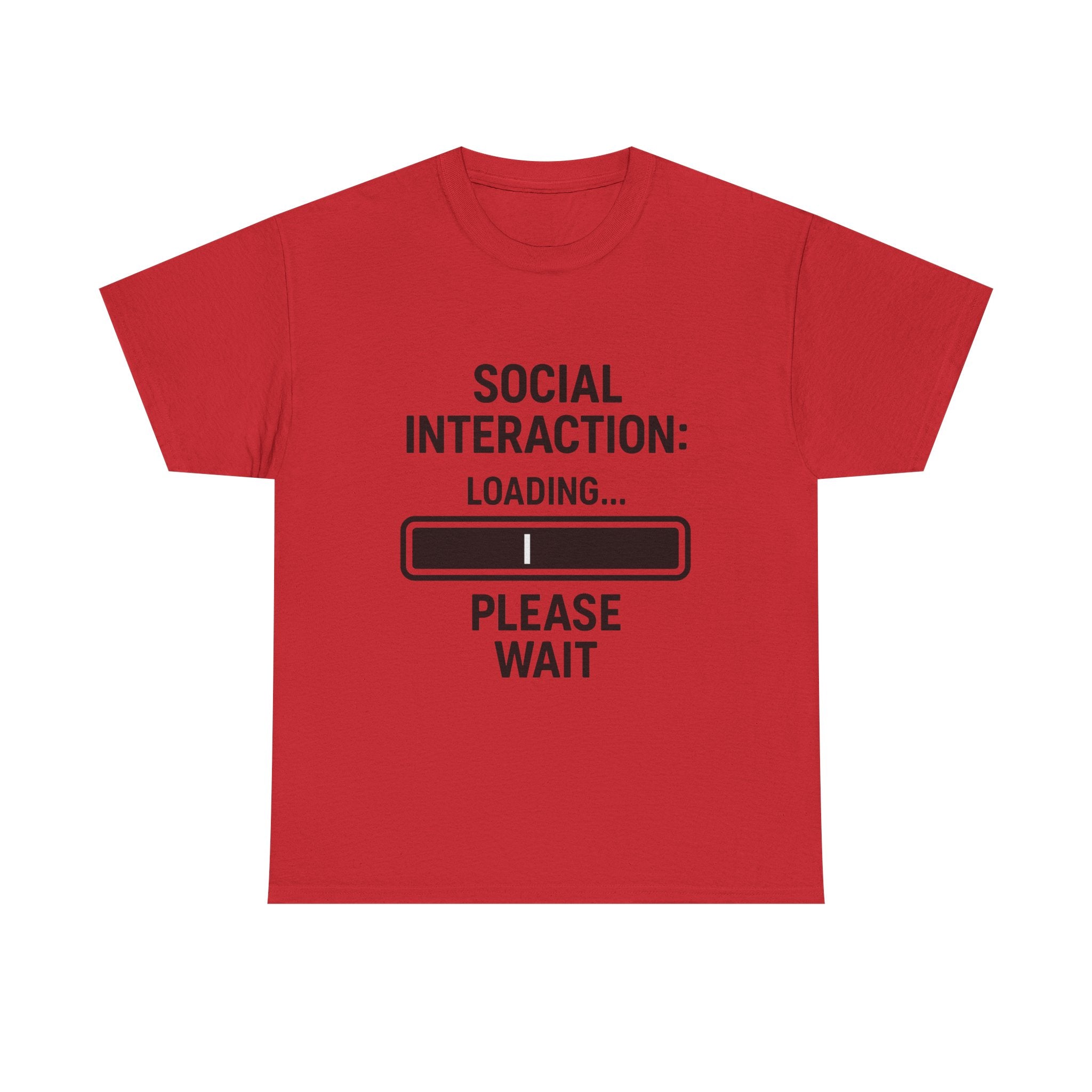 Introvert Loading T-Shirt: "Social Interaction: Loading... Please Wait" Funny Graphic Tee
