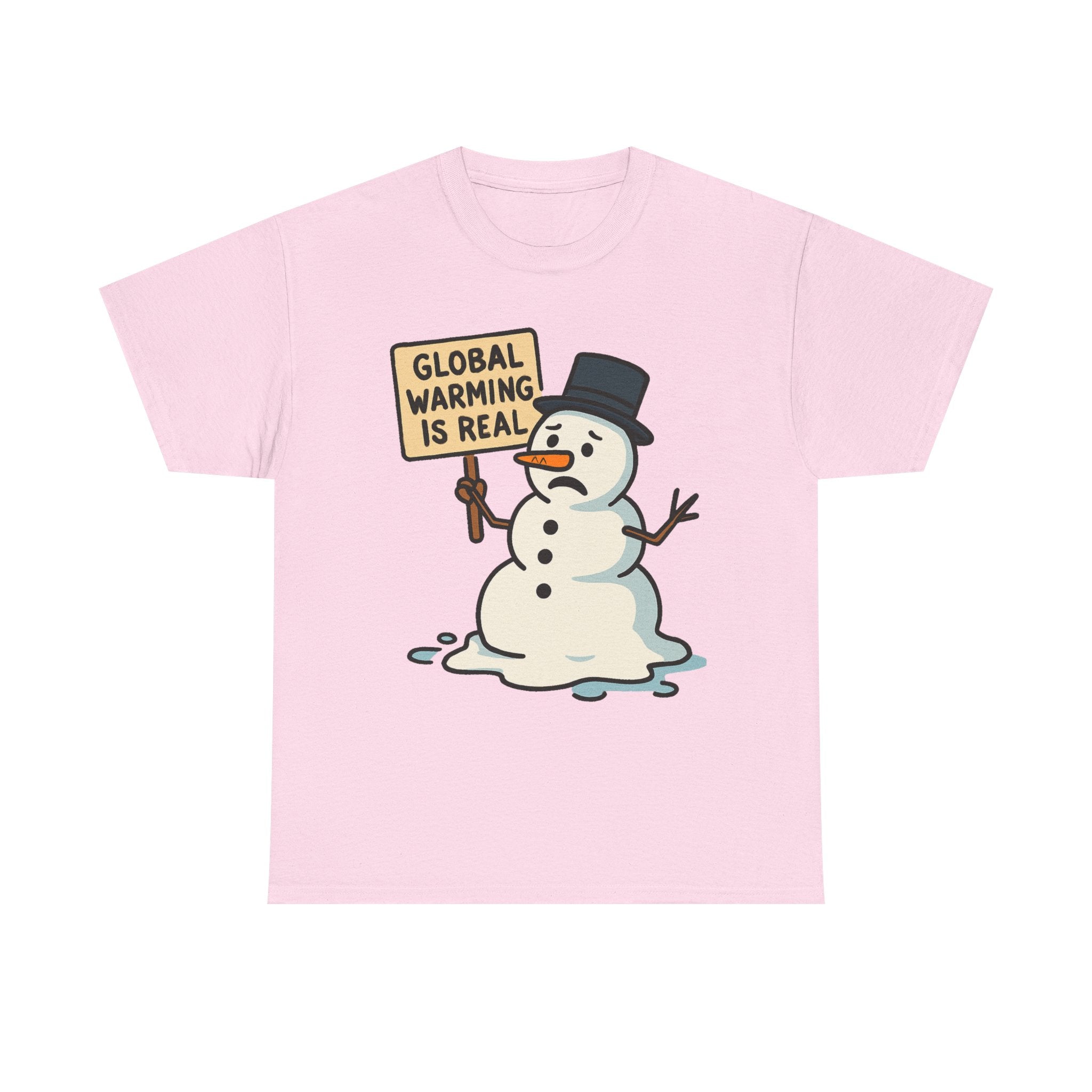 Global Warming is Real T-Shirt | Funny Snowman Climate Change Tee | Environmental Humor Gift | Gildan 5000